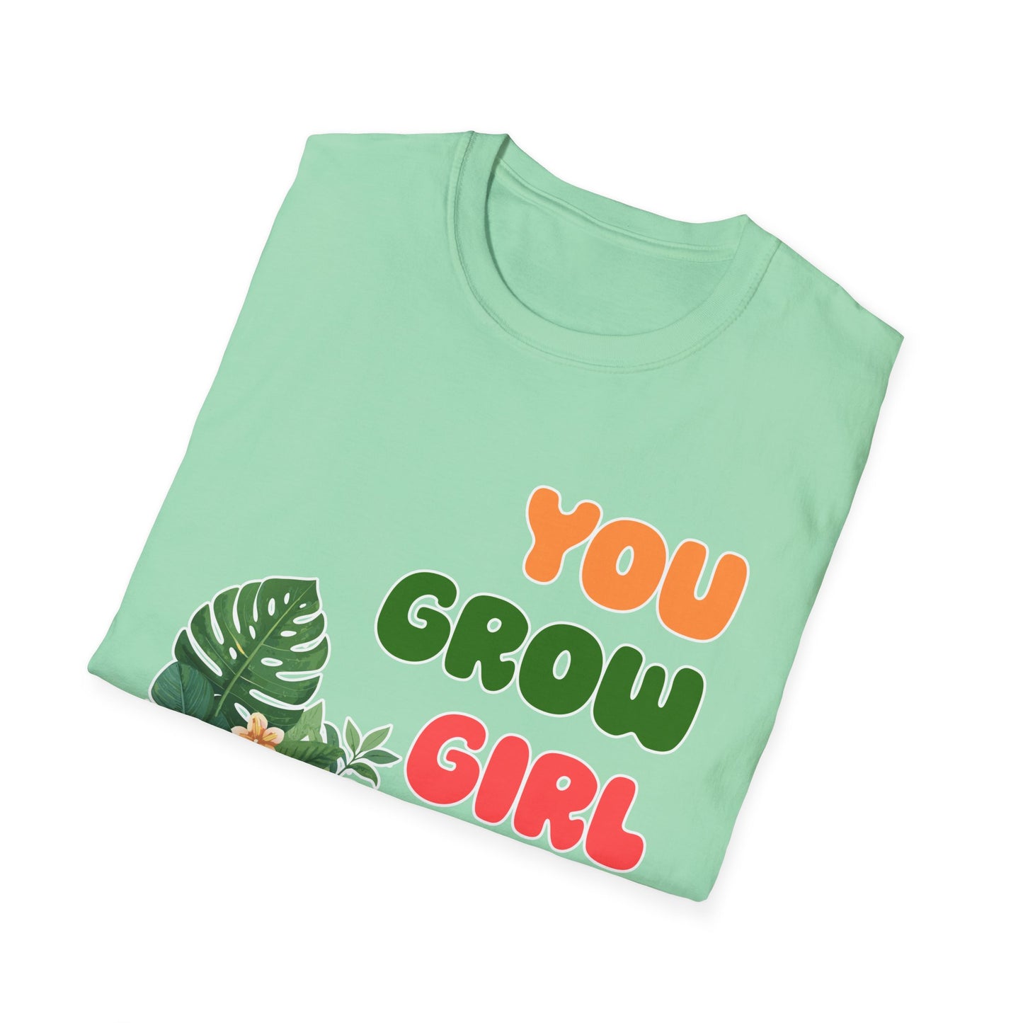 T-Shirt for Plant Lover Tropical Floral Tee Positive Affirmation Shirt Gift for Her Summer Outdoor Wear Garden Lover Shirt You Grow Girl