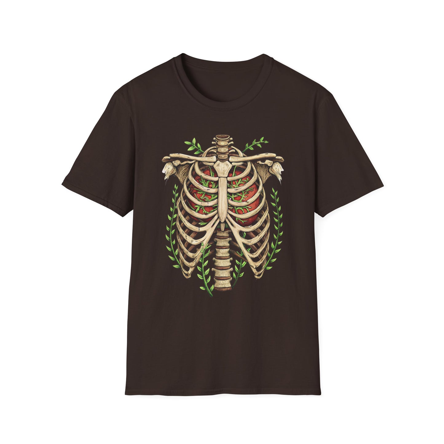 T-Shirt for Plant Lover Shirt Nature Lover Gift Cute Graphic Tee Plant Heart Skeleton Shirt Ribcage