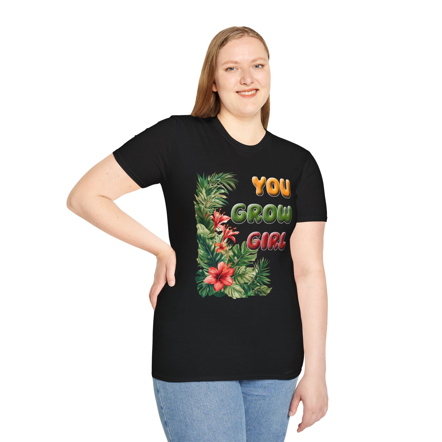 Tropical T-Shirt for Garden Lovers Tee for Plant Lover Inspirational Gift for Women Summer Style You Grow Girl