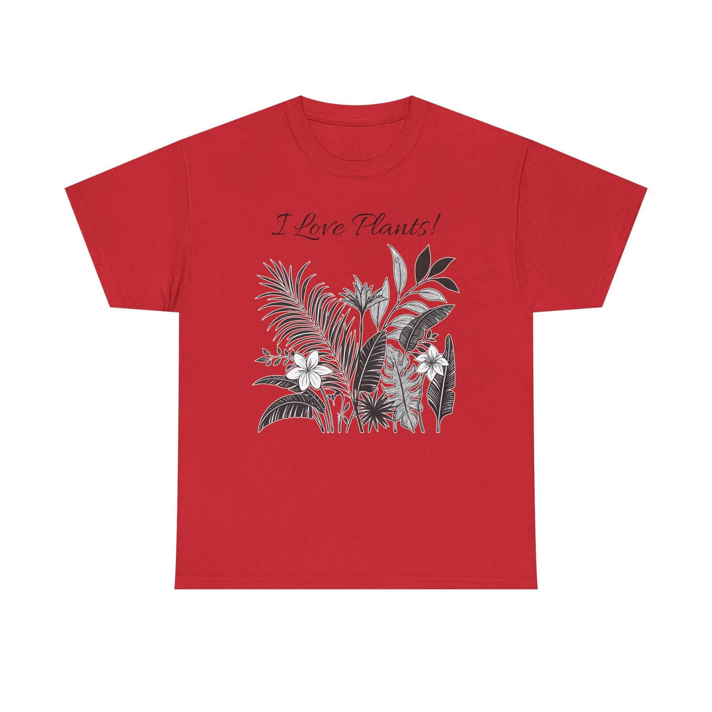 T-Shirt for Plant Lover Tee with Tropical Design Shirt for Plant Mom Gift for Gardening Lover Shirt I Love Plants
