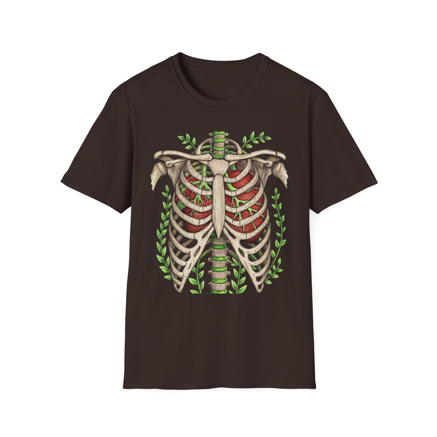 T-Shirt for Plant Lover Shirt Nature Lover Gift Cute Graphic Tee Plant Heart Skeleton Shirt Ribcage