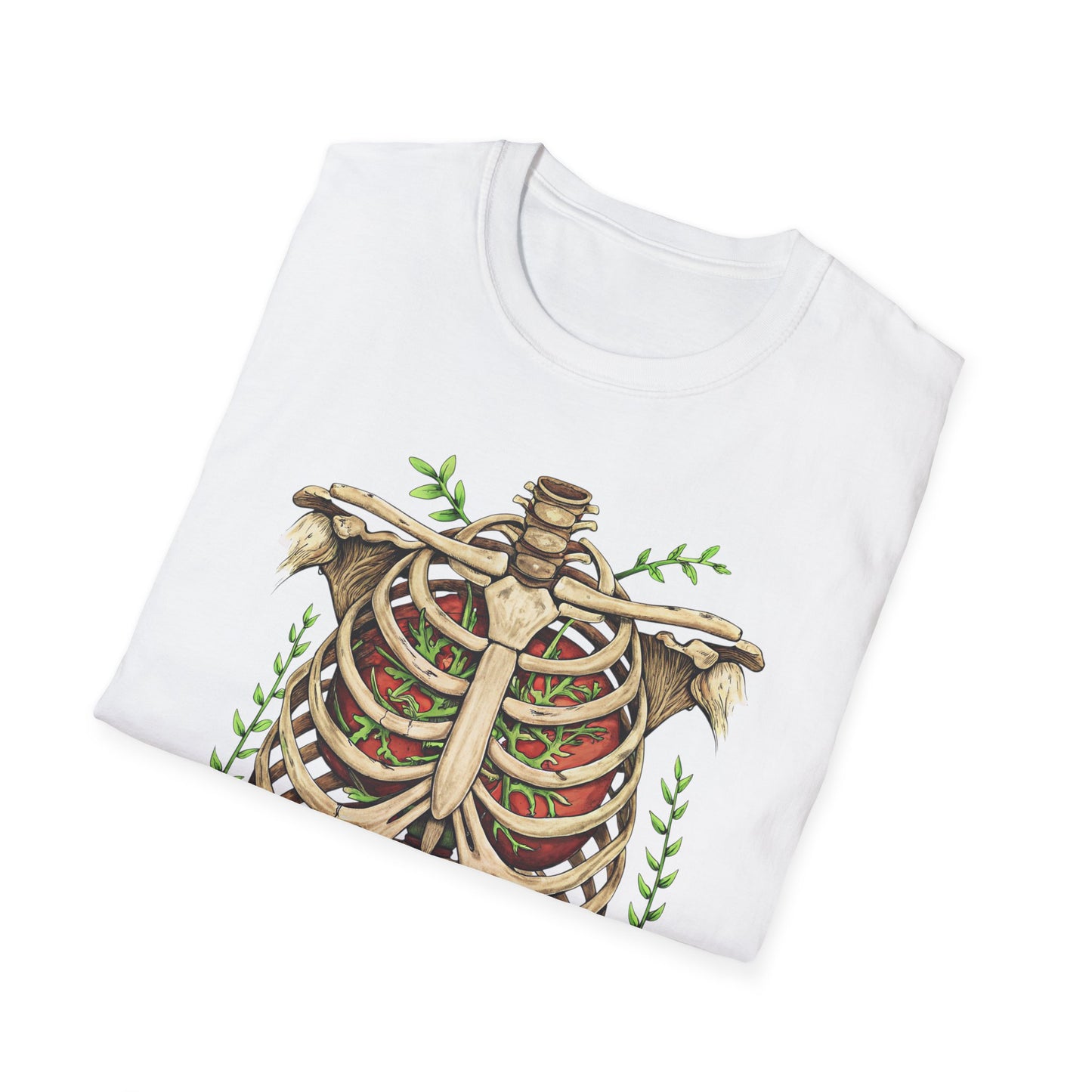 T-Shirt for Plant Lover Shirt Nature Lover Gift Cute Graphic Tee Plant Heart Skeleton Shirt Ribcage