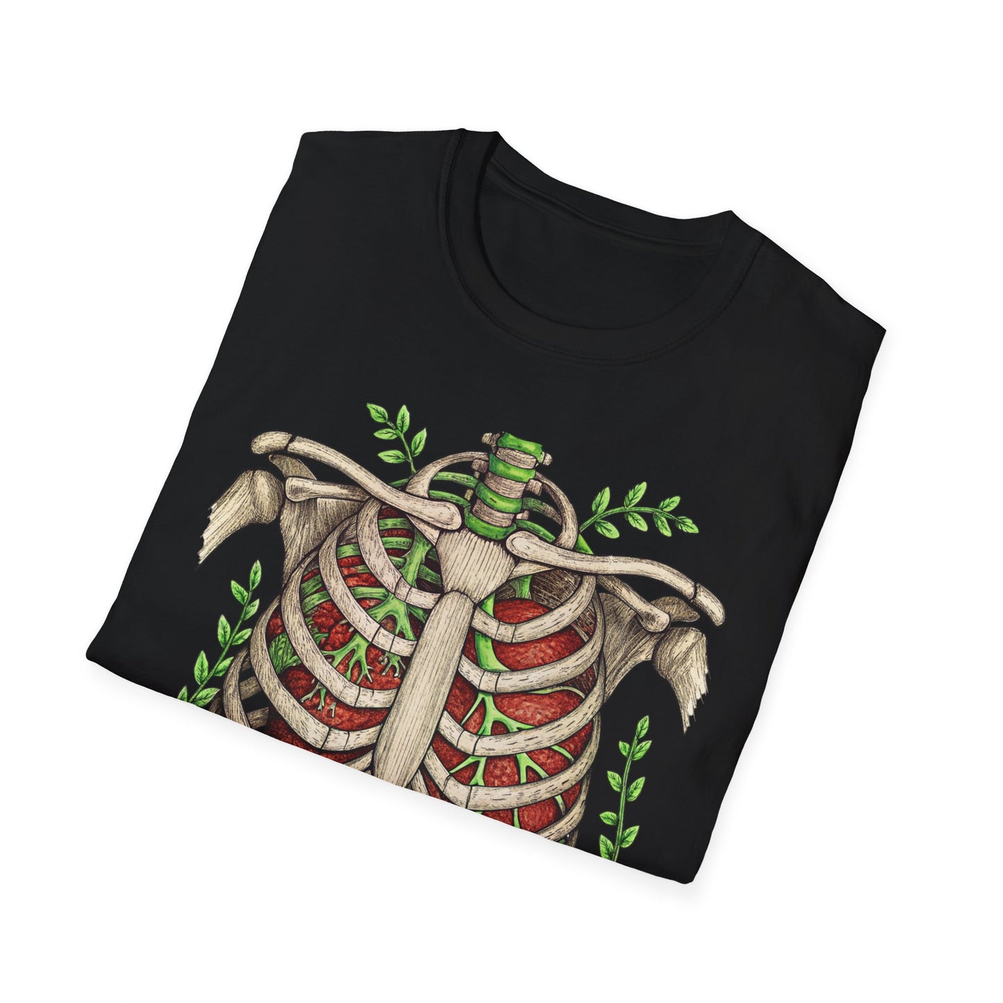 T-Shirt for Plant Lover Shirt Nature Lover Gift Cute Graphic Tee Plant Heart Skeleton Shirt Ribcage