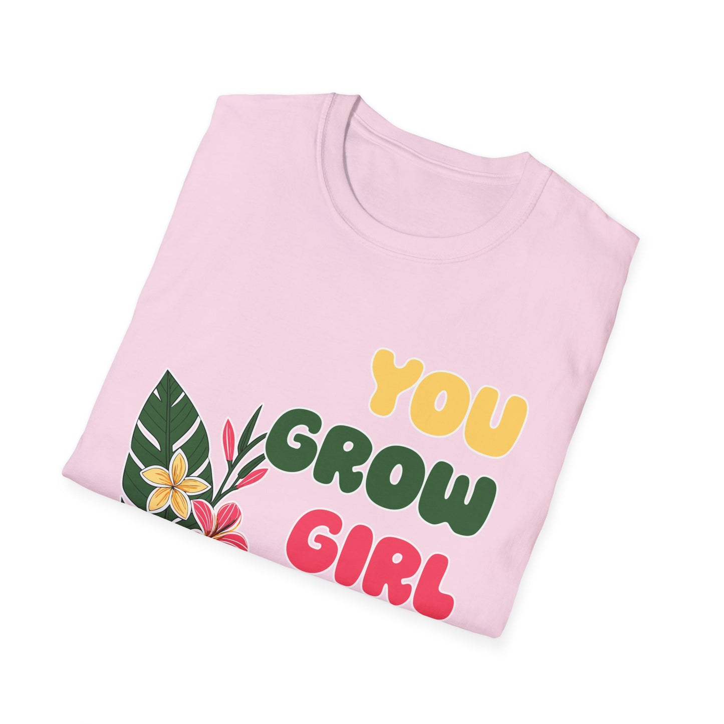 T-Shirt for Plant Lover Tropical Floral Tee Positive Affirmation Shirt Gift for Her Summer Outdoor Wear Garden Lover Shirt You Grow Girl