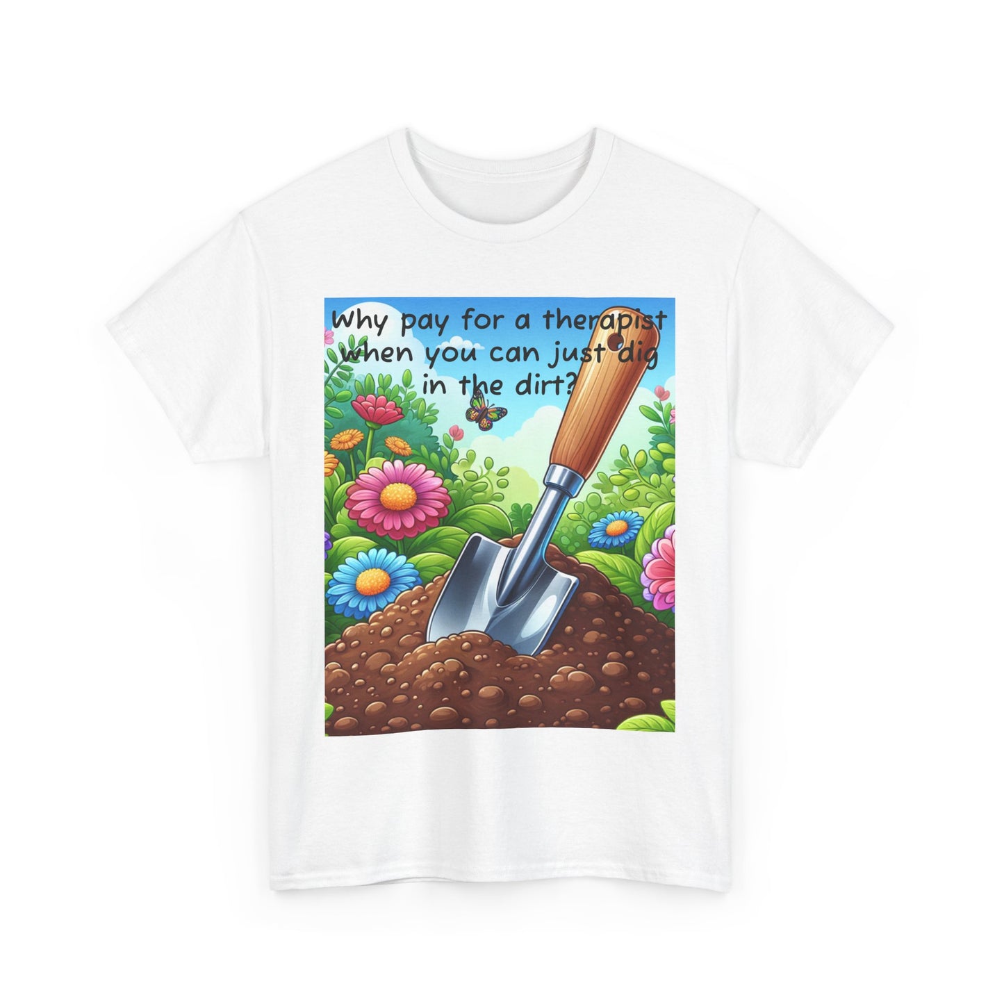 Gardening Therapy Tee, Funny Gardening Shirt, Plant Lover Gift, Unisex Cotton T-Shirt, Nature Lover Humor, Eco-Friendly Apparel
