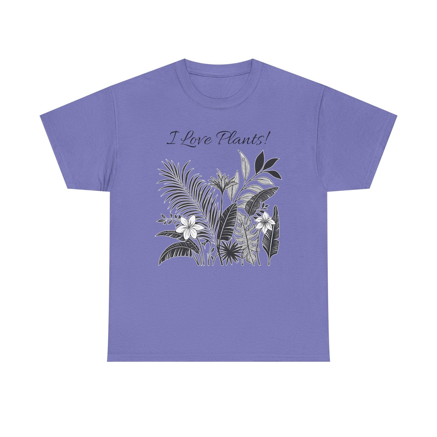 T-Shirt for Plant Lover Tee with Tropical Design Shirt for Plant Mom Gift for Gardening Lover Shirt I Love Plants
