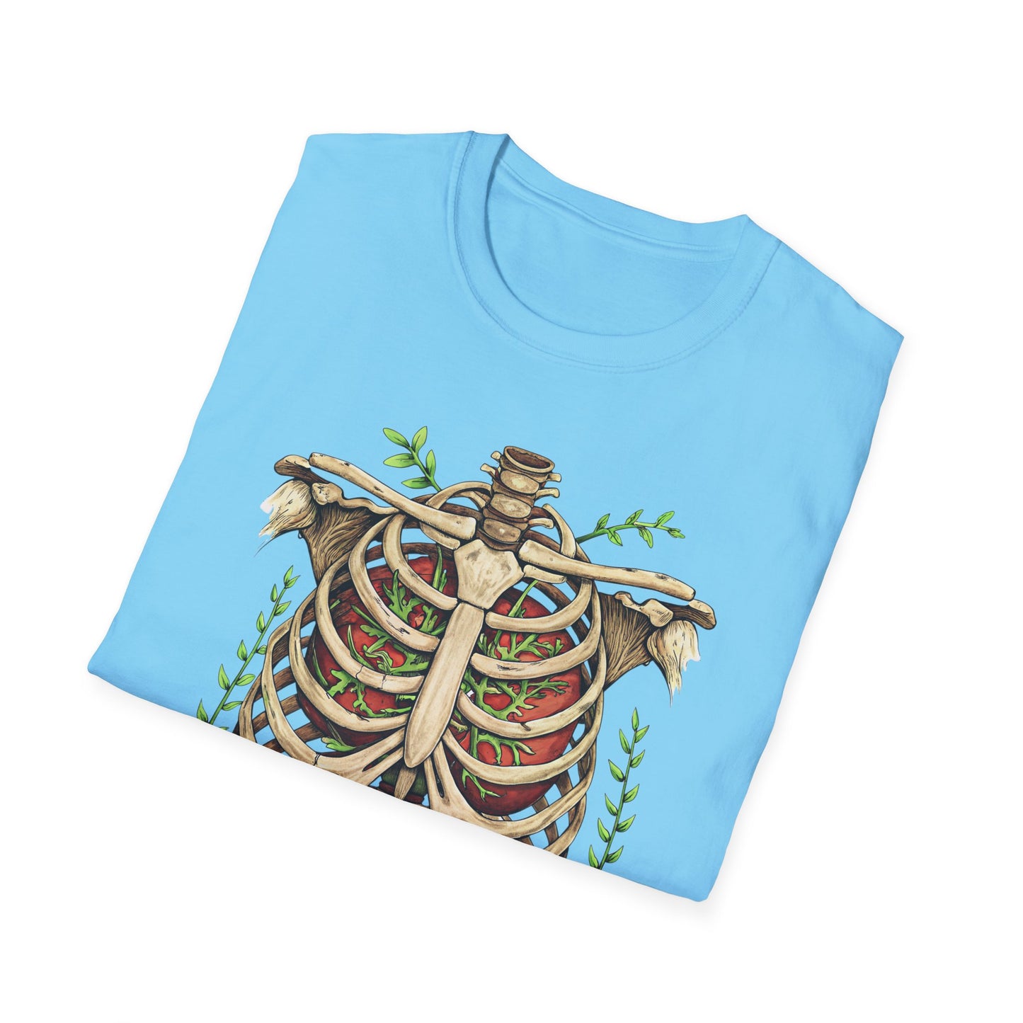 T-Shirt for Plant Lover Shirt Nature Lover Gift Cute Graphic Tee Plant Heart Skeleton Shirt Ribcage
