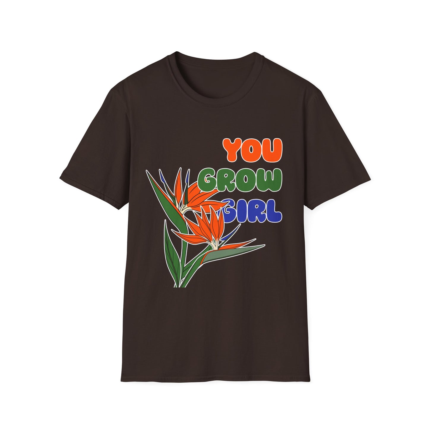 T-Shirt for Plant Lover Tropical Floral Tee Positive Affirmation Shirt Gift for Her Summer Outdoor Wear Garden Lover Shirt You Grow Girl