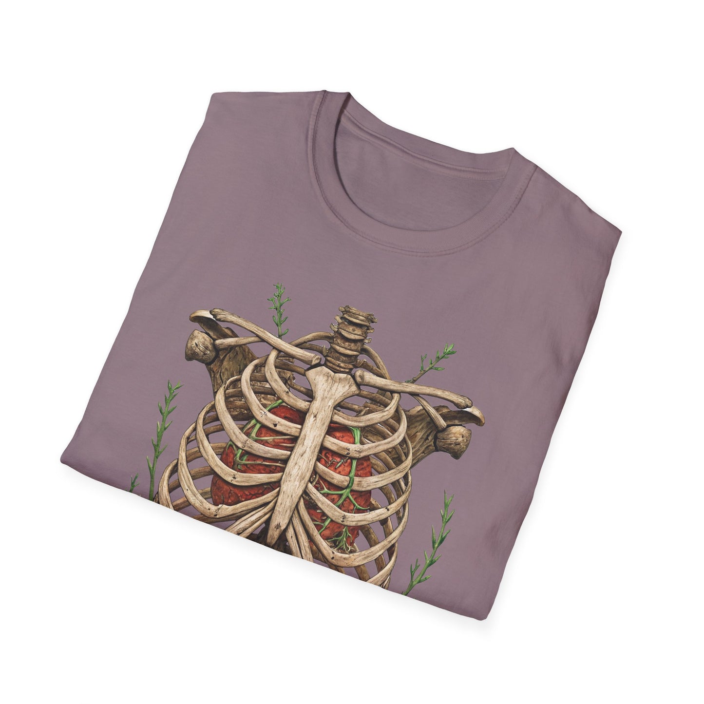 T-Shirt for Plant Lover Shirt Nature Lover Gift Cute Graphic Tee Plant Heart Skeleton Shirt Ribcage