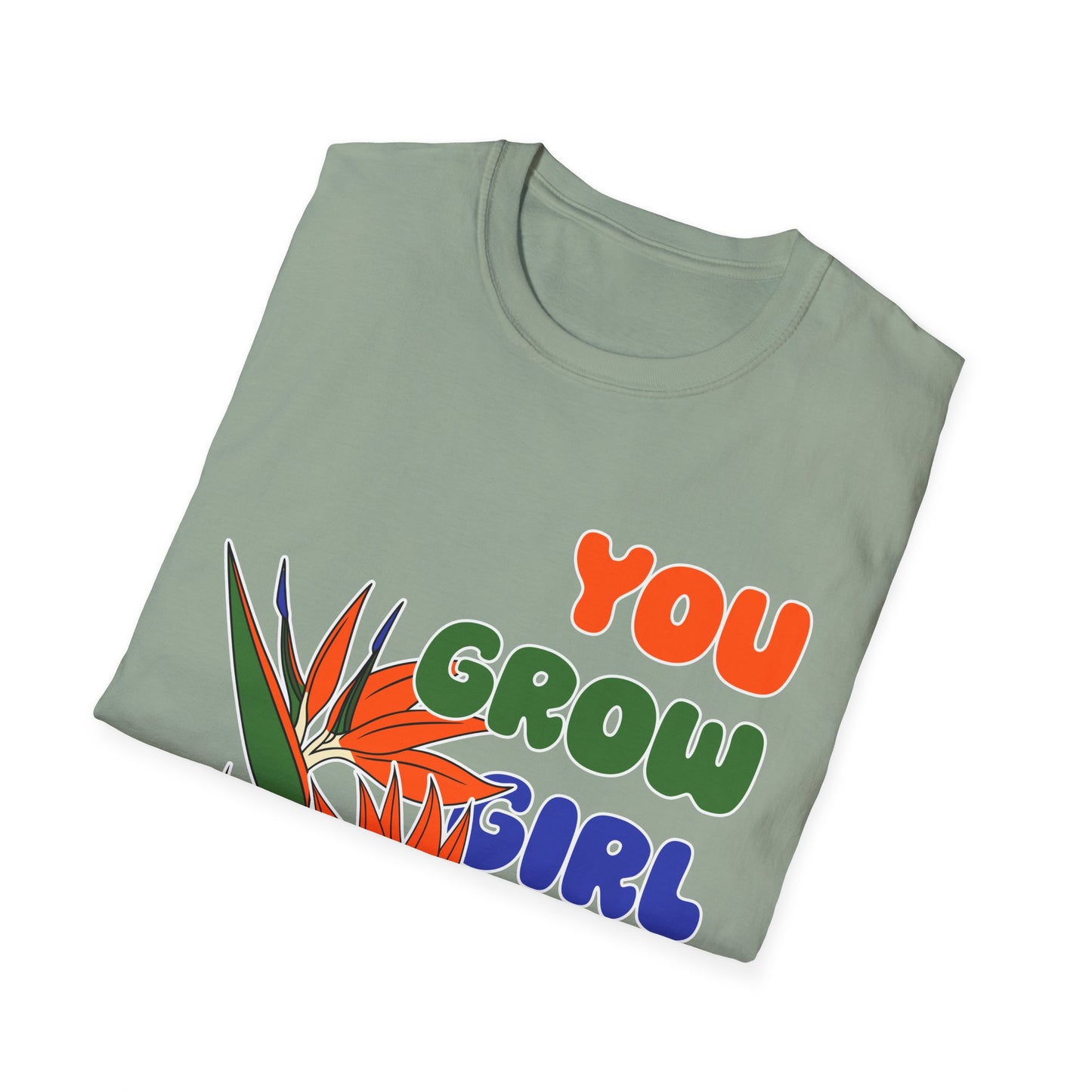 T-Shirt for Plant Lover Tropical Floral Tee Positive Affirmation Shirt Gift for Her Summer Outdoor Wear Garden Lover Shirt You Grow Girl