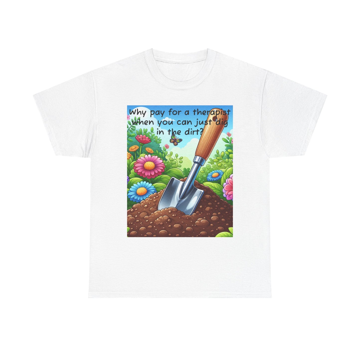 Gardening Therapy Tee, Funny Gardening Shirt, Plant Lover Gift, Unisex Cotton T-Shirt, Nature Lover Humor, Eco-Friendly Apparel