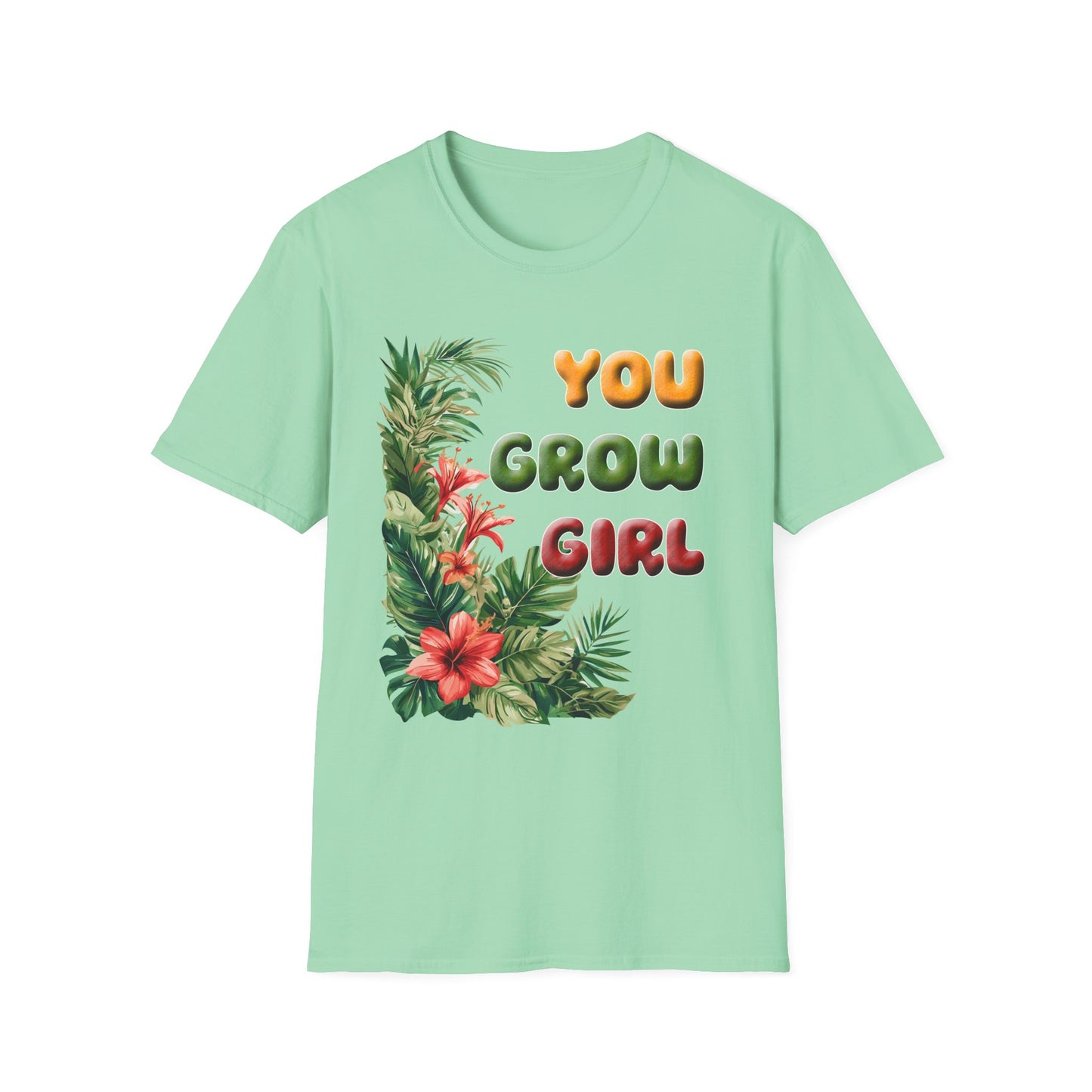 Tropical T-Shirt for Garden Lovers Tee for Plant Lover Inspirational Gift for Women Summer Style You Grow Girl