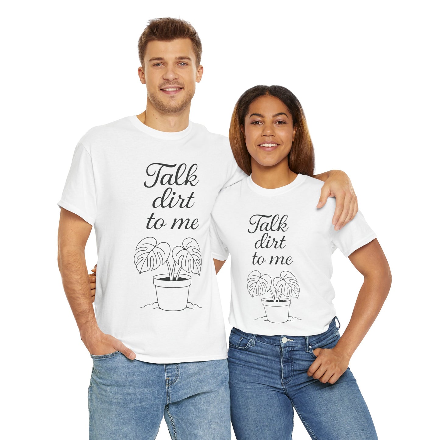 Funny Plant Lover Tee - Talk Dirt to Me Cotton Shirt, Gardening Gift, Casual Wear, Plant Mom Apparel, Unique Gift for Her