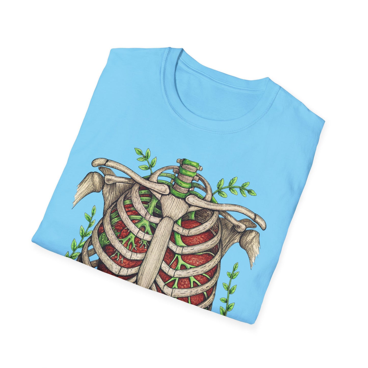 T-Shirt for Plant Lover Shirt Nature Lover Gift Cute Graphic Tee Plant Heart Skeleton Shirt Ribcage