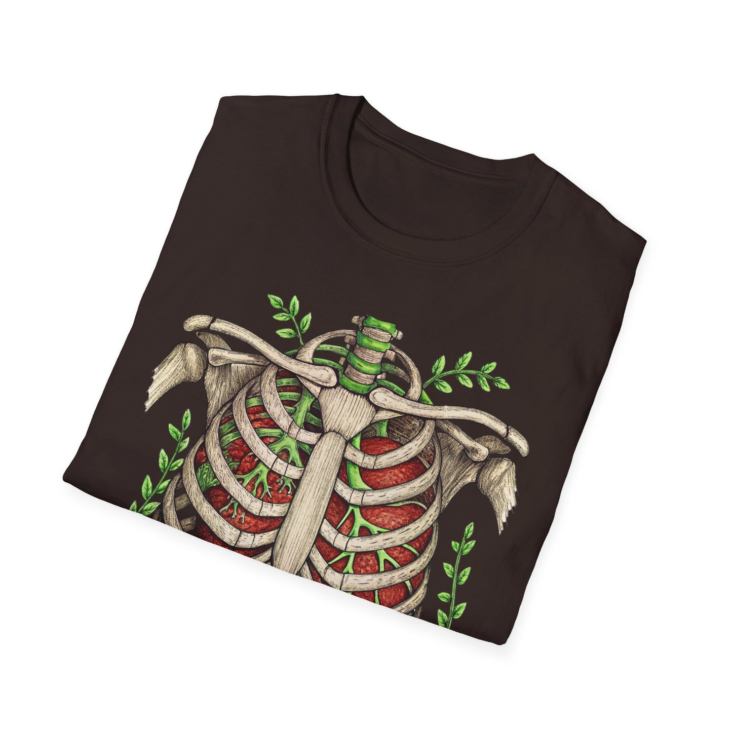 T-Shirt for Plant Lover Shirt Nature Lover Gift Cute Graphic Tee Plant Heart Skeleton Shirt Ribcage