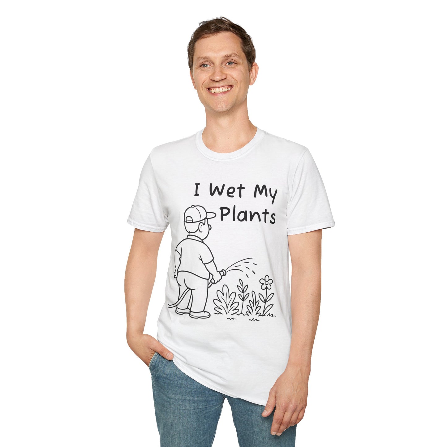 Funny Plant Lover T-Shirt, Gardening Gift, Unisex Tee, I Wet My Plants Shirt, Graphic Shirt