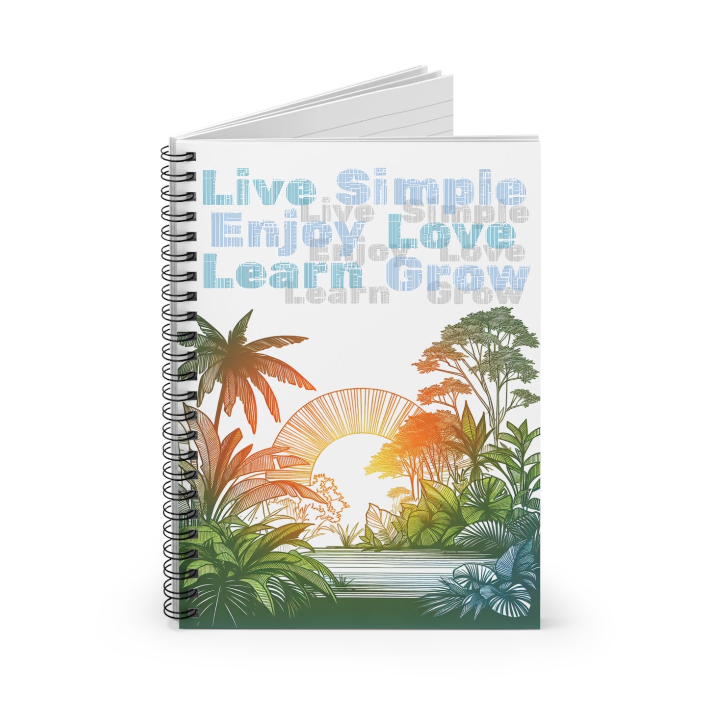Inspirational Spiral Notebook - Live Simply, Journal, Planner, Gift for Nature Lovers, Eco-Friendly School Supplies