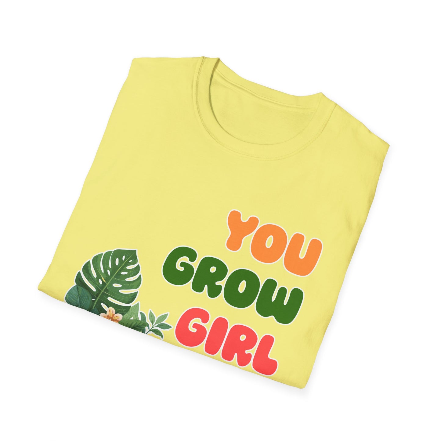 T-Shirt for Plant Lover Tropical Floral Tee Positive Affirmation Shirt Gift for Her Summer Outdoor Wear Garden Lover Shirt You Grow Girl