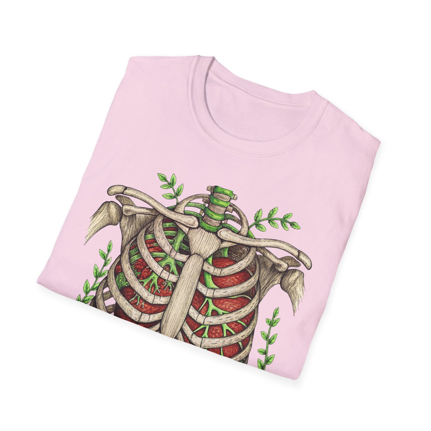 T-Shirt for Plant Lover Shirt Nature Lover Gift Cute Graphic Tee Plant Heart Skeleton Shirt Ribcage