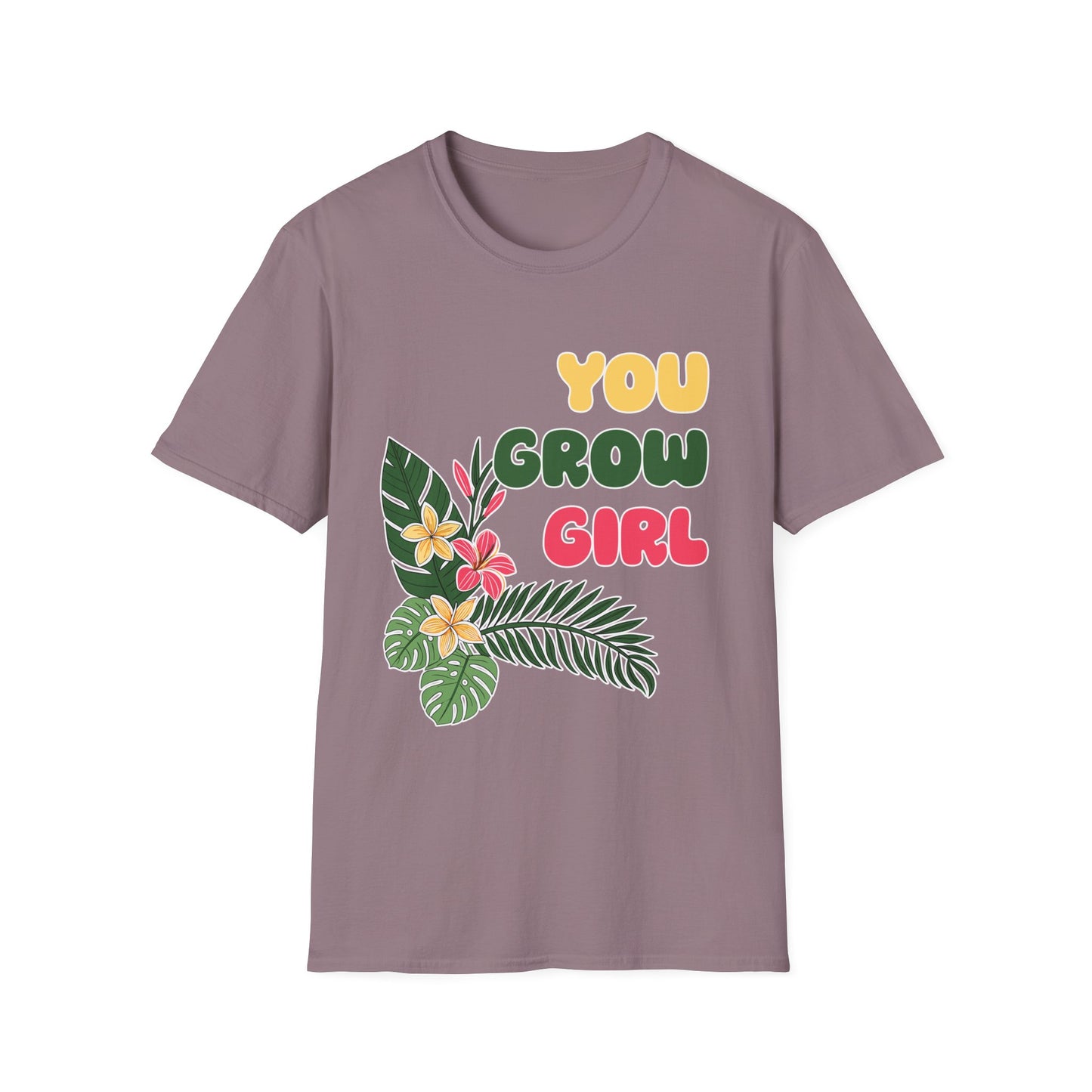 T-Shirt for Plant Lover Tropical Floral Tee Positive Affirmation Shirt Gift for Her Summer Outdoor Wear Garden Lover Shirt You Grow Girl