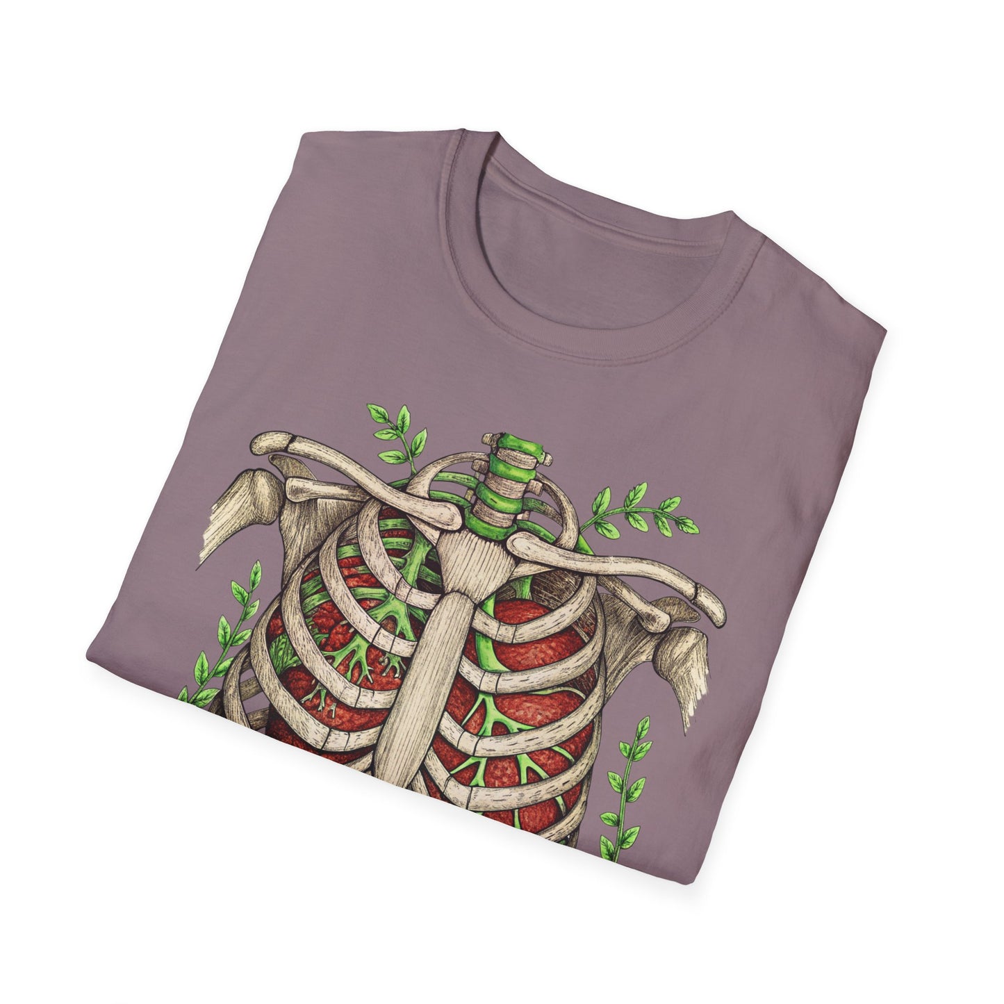 T-Shirt for Plant Lover Shirt Nature Lover Gift Cute Graphic Tee Plant Heart Skeleton Shirt Ribcage