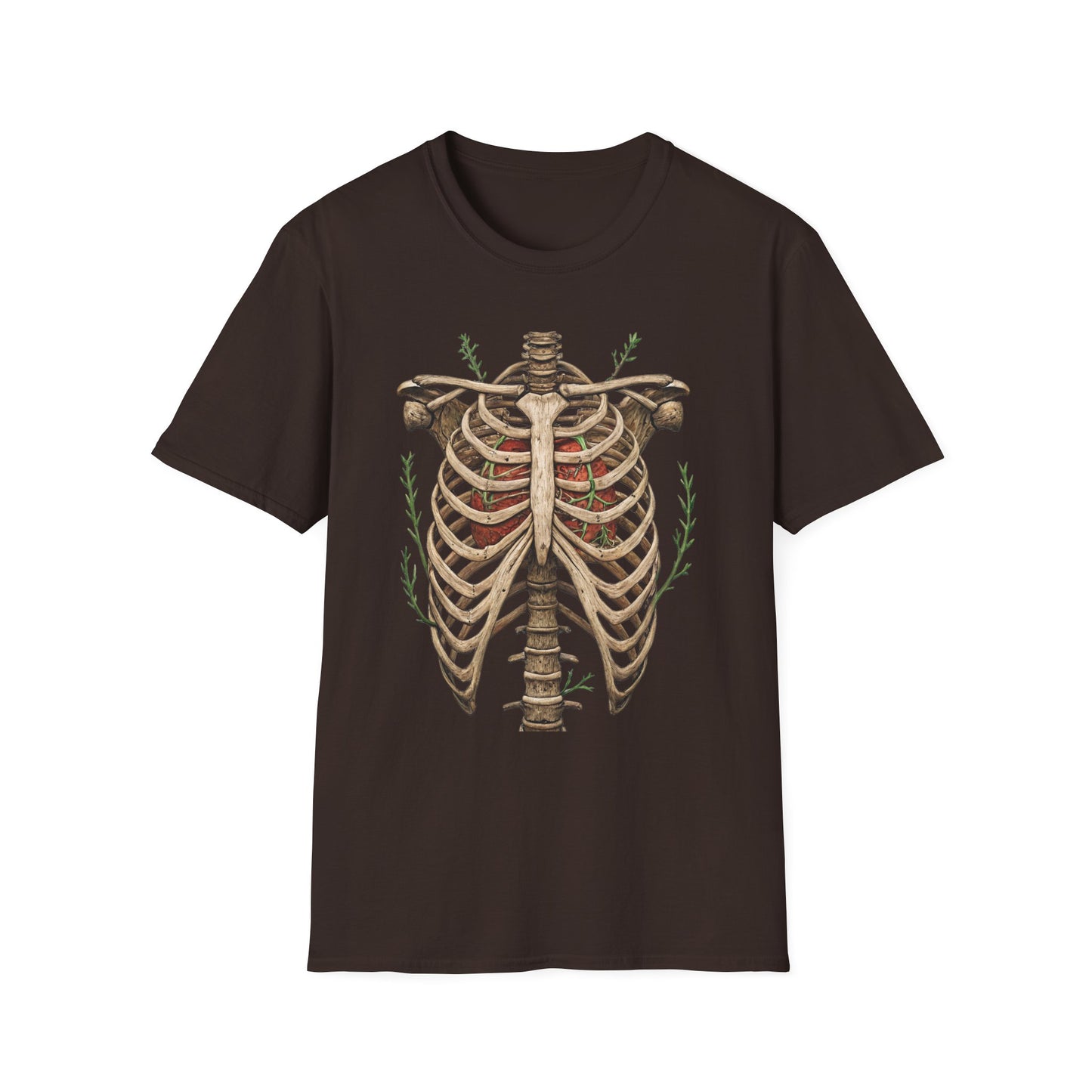 T-Shirt for Plant Lover Shirt Nature Lover Gift Cute Graphic Tee Plant Heart Skeleton Shirt Ribcage