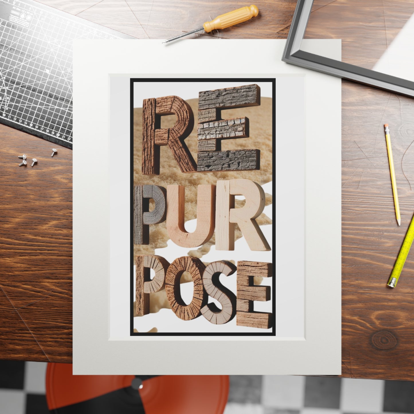 Inspirational Fine Art Print - "Repurpose" Decor, Wall Art for Home Office, Gift Idea for Creatives, Boho Decor, Motivational Prints