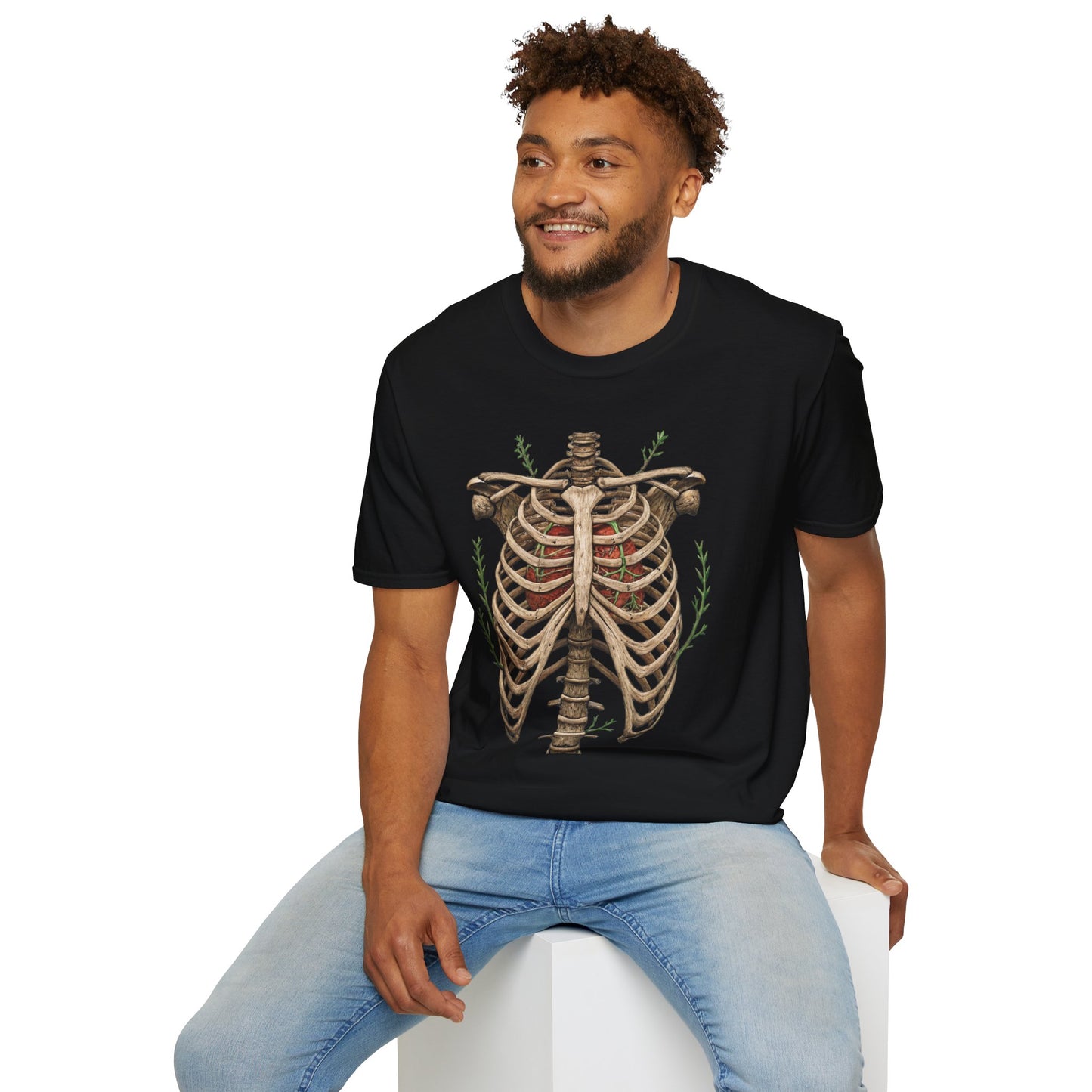 T-Shirt for Plant Lover Shirt Nature Lover Gift Cute Graphic Tee Plant Heart Skeleton Shirt Ribcage