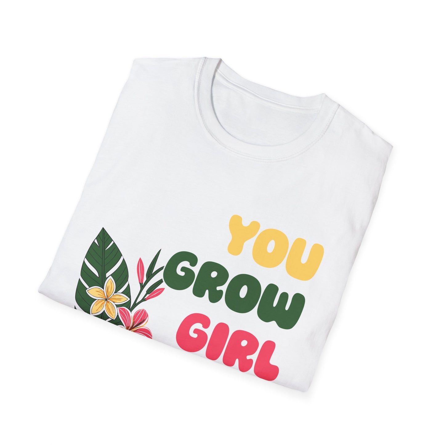 T-Shirt for Plant Lover Tropical Floral Tee Positive Affirmation Shirt Gift for Her Summer Outdoor Wear Garden Lover Shirt You Grow Girl