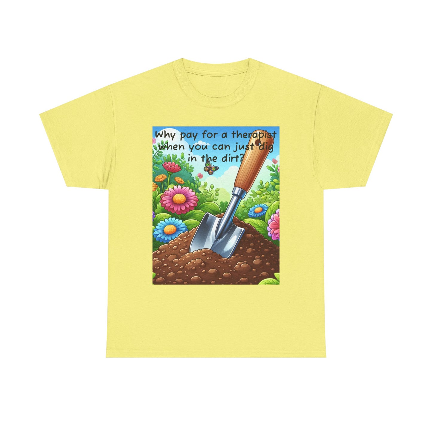 Gardening Therapy Tee, Funny Gardening Shirt, Plant Lover Gift, Unisex Cotton T-Shirt, Nature Lover Humor, Eco-Friendly Apparel