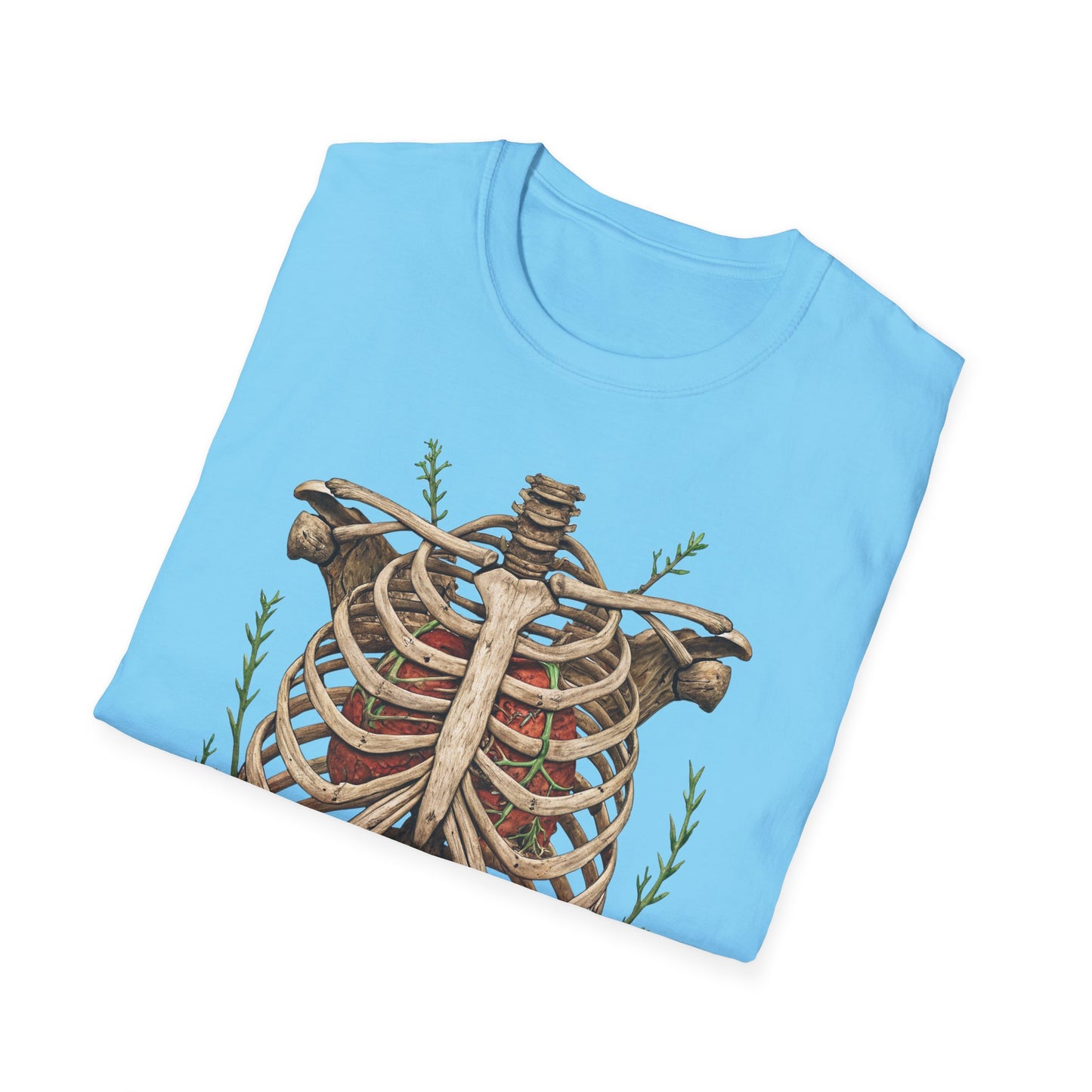 T-Shirt for Plant Lover Shirt Nature Lover Gift Cute Graphic Tee Plant Heart Skeleton Shirt Ribcage