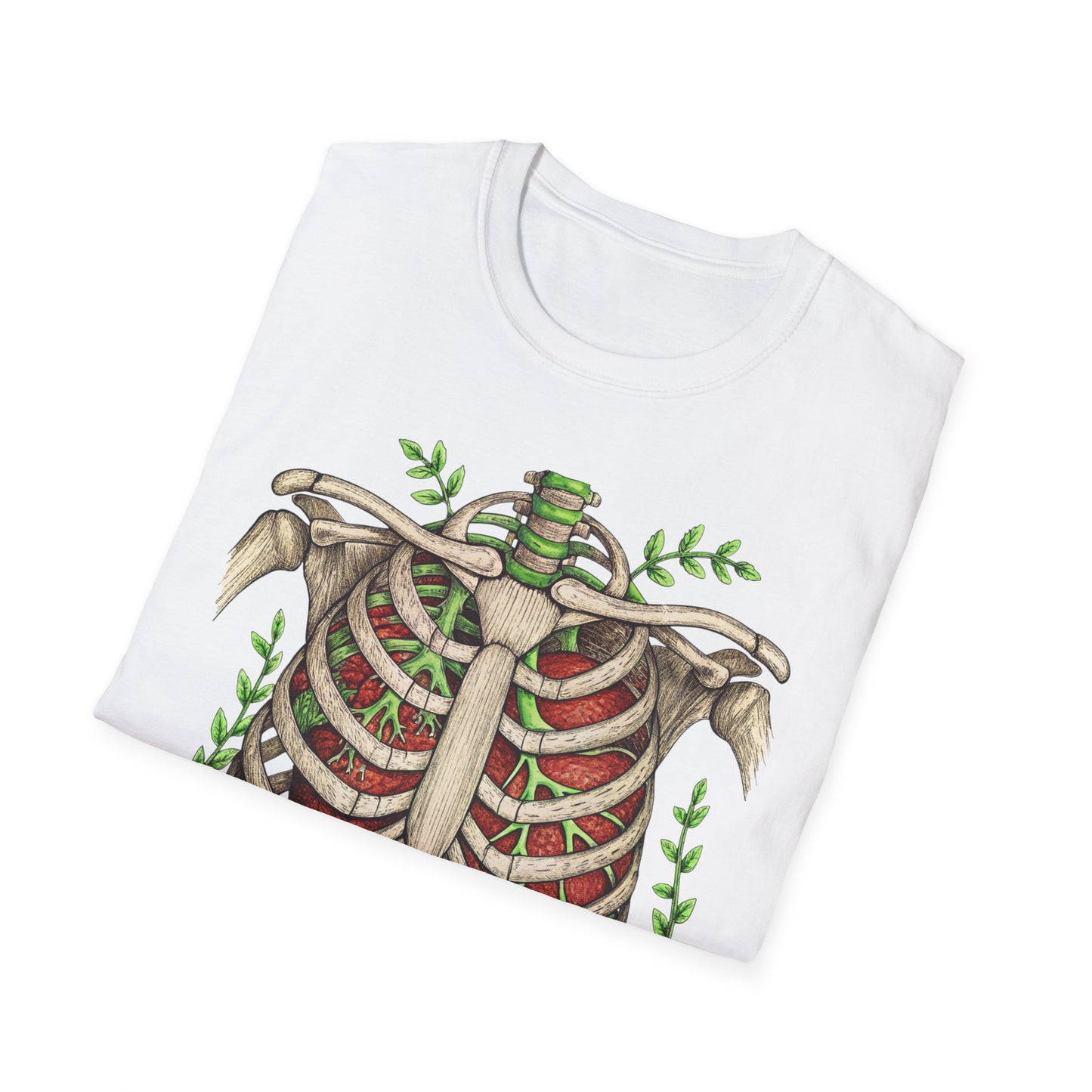 T-Shirt for Plant Lover Shirt Nature Lover Gift Cute Graphic Tee Plant Heart Skeleton Shirt Ribcage