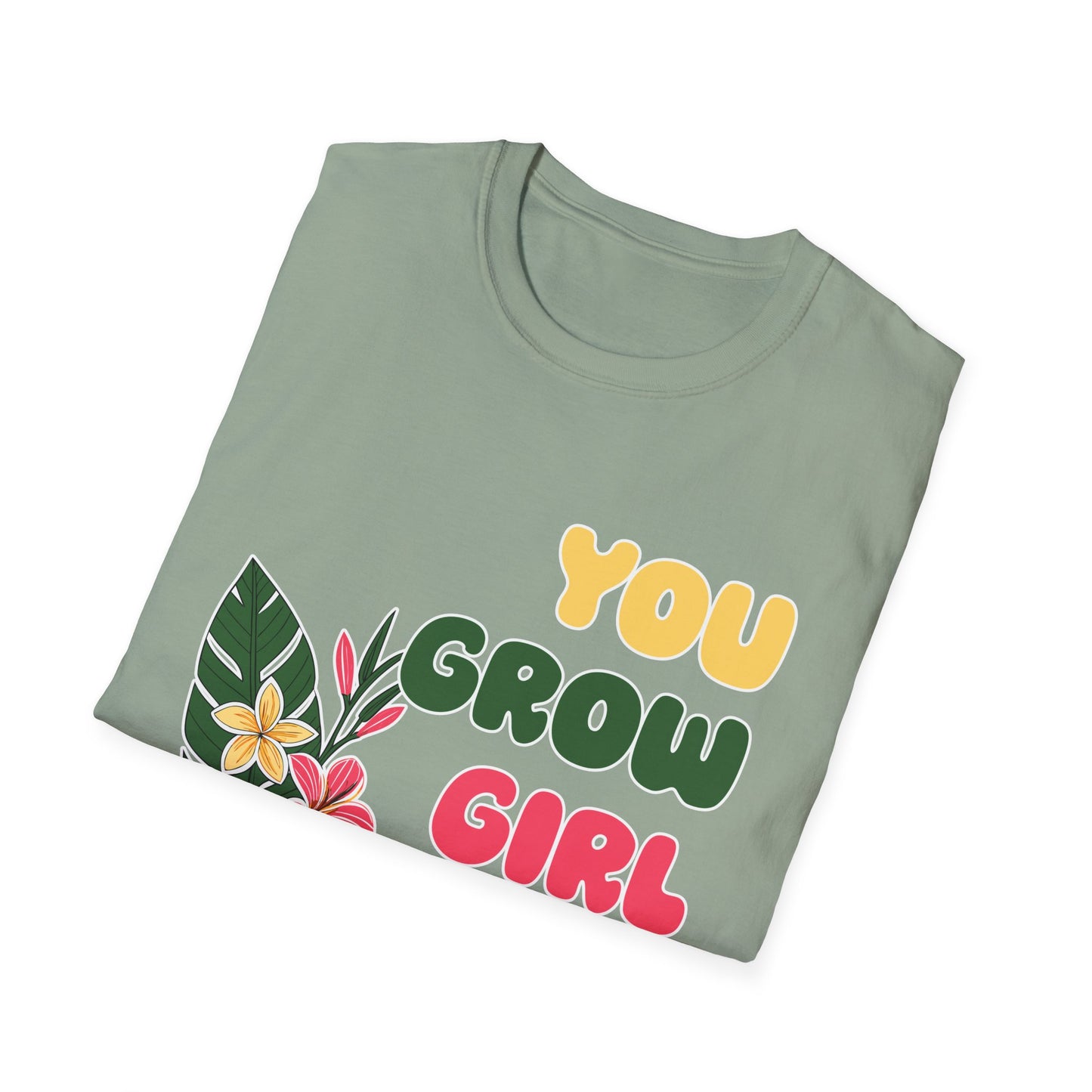 T-Shirt for Plant Lover Tropical Floral Tee Positive Affirmation Shirt Gift for Her Summer Outdoor Wear Garden Lover Shirt You Grow Girl