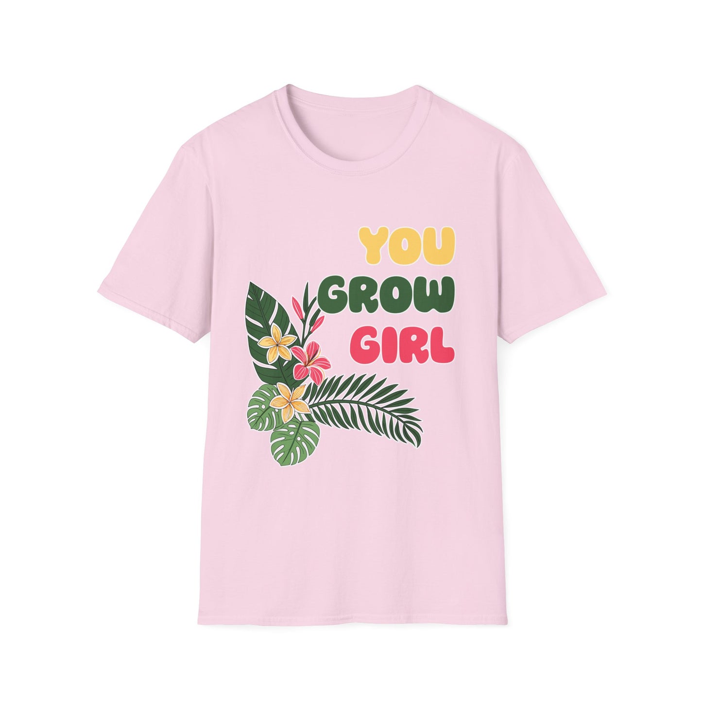 T-Shirt for Plant Lover Tropical Floral Tee Positive Affirmation Shirt Gift for Her Summer Outdoor Wear Garden Lover Shirt You Grow Girl
