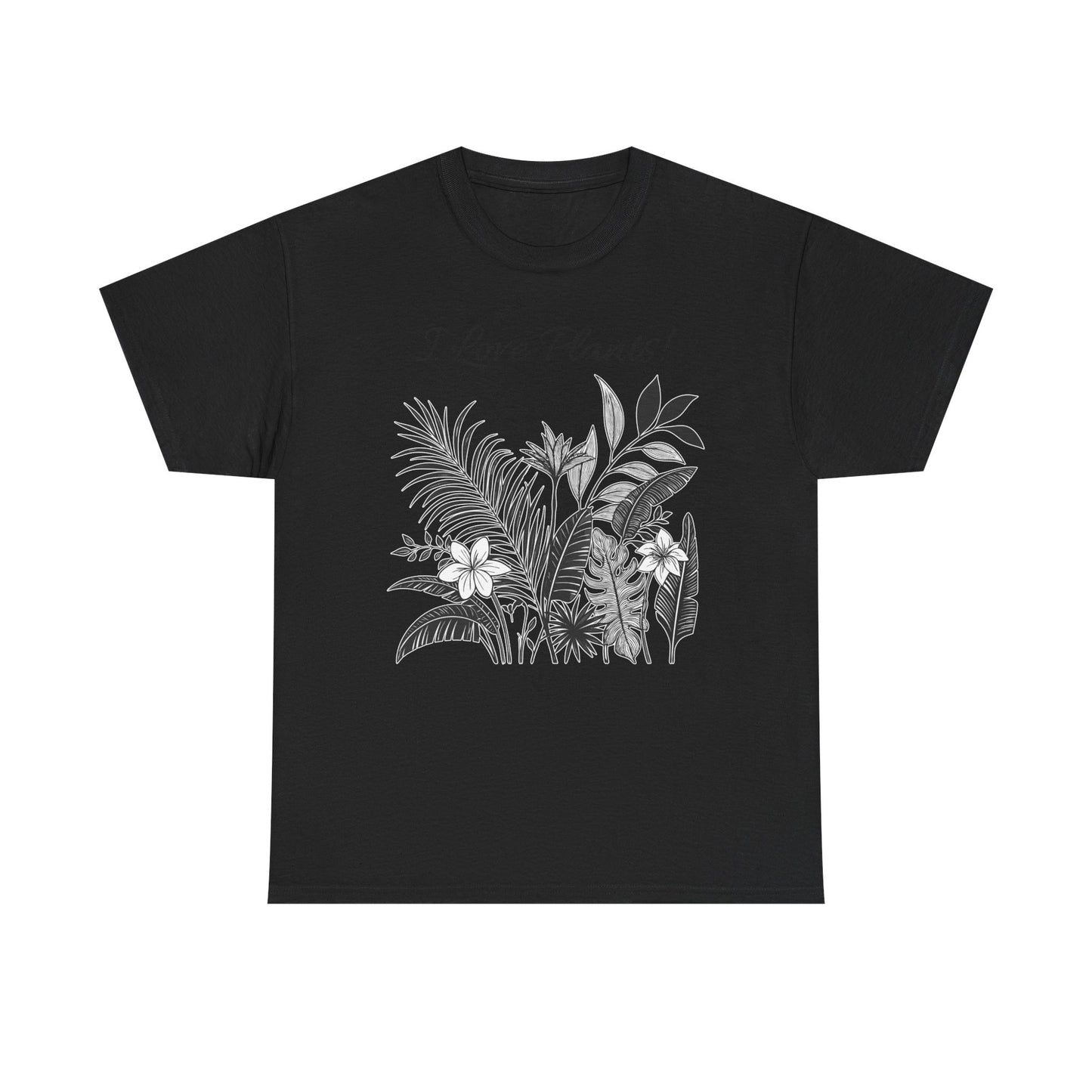 T-Shirt for Plant Lover Tee with Tropical Design Shirt for Plant Mom Gift for Gardening Lover Shirt I Love Plants