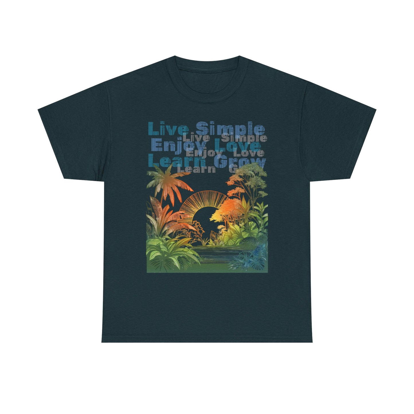 Tropical Jungle Unisex Tee Shirt, Live Love Learn Graphic Tee, Nature Lover Summer T-shirt, Plant Lover Gift, Botanical Print Shirt, Earthy