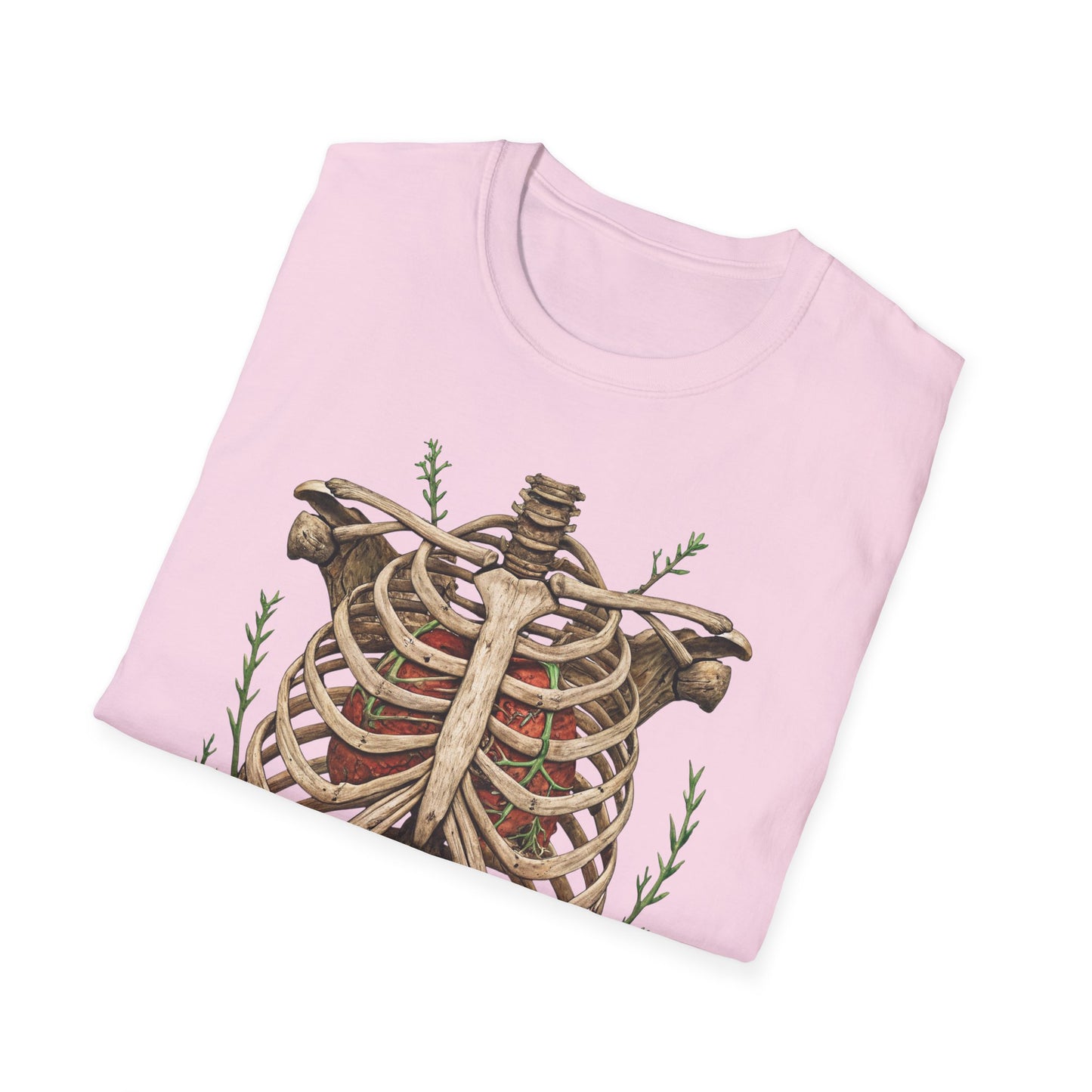 T-Shirt for Plant Lover Shirt Nature Lover Gift Cute Graphic Tee Plant Heart Skeleton Shirt Ribcage