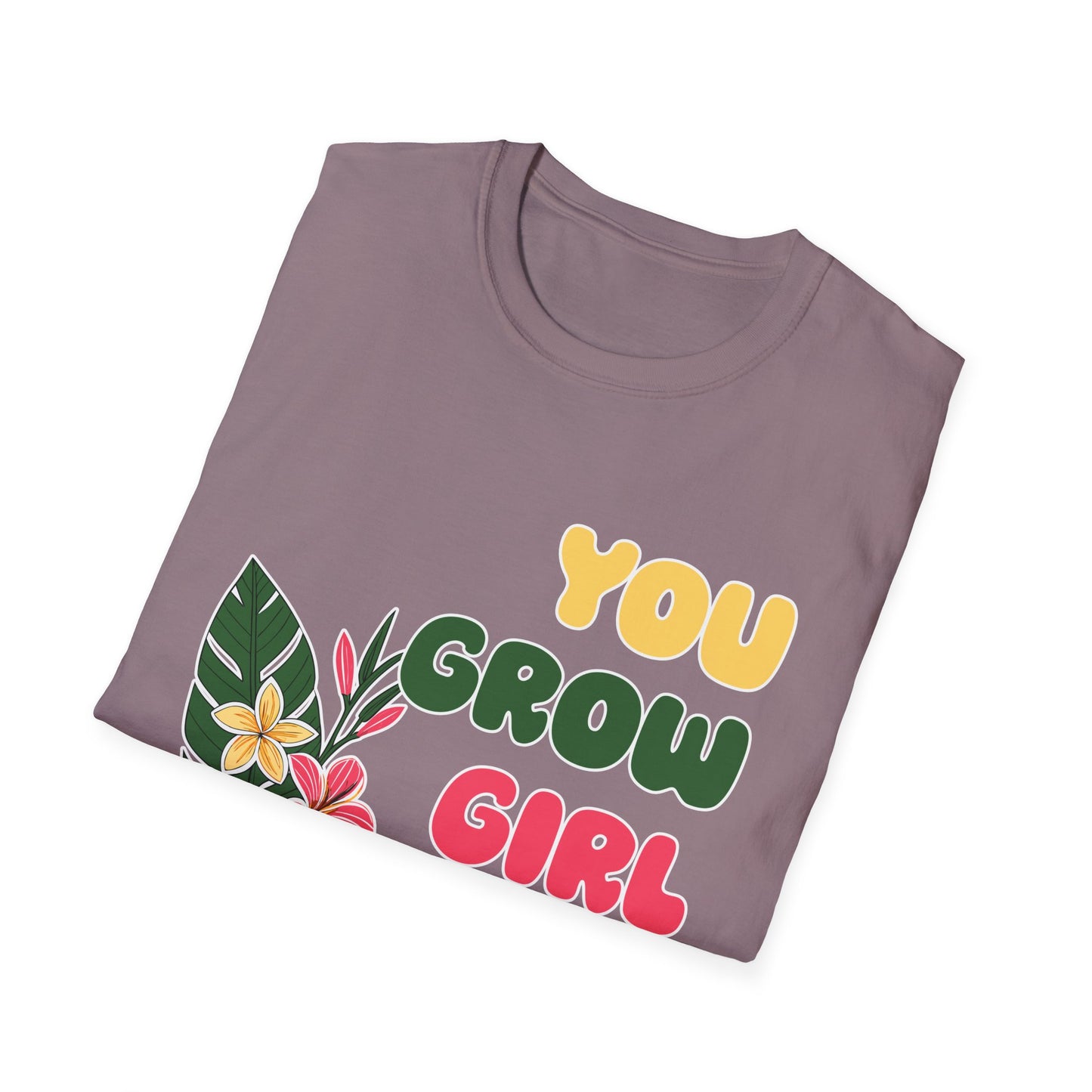 T-Shirt for Plant Lover Tropical Floral Tee Positive Affirmation Shirt Gift for Her Summer Outdoor Wear Garden Lover Shirt You Grow Girl