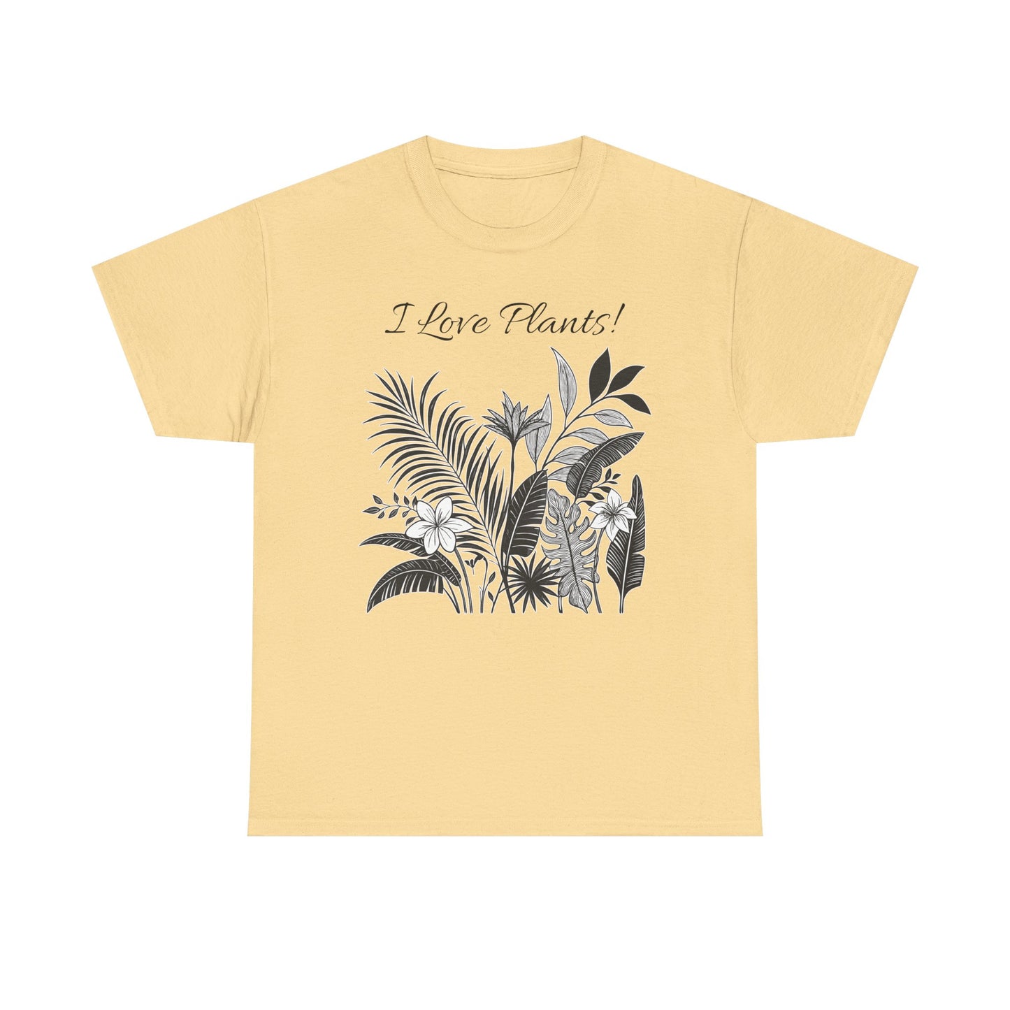 T-Shirt for Plant Lover Tee with Tropical Design Shirt for Plant Mom Gift for Gardening Lover Shirt I Love Plants