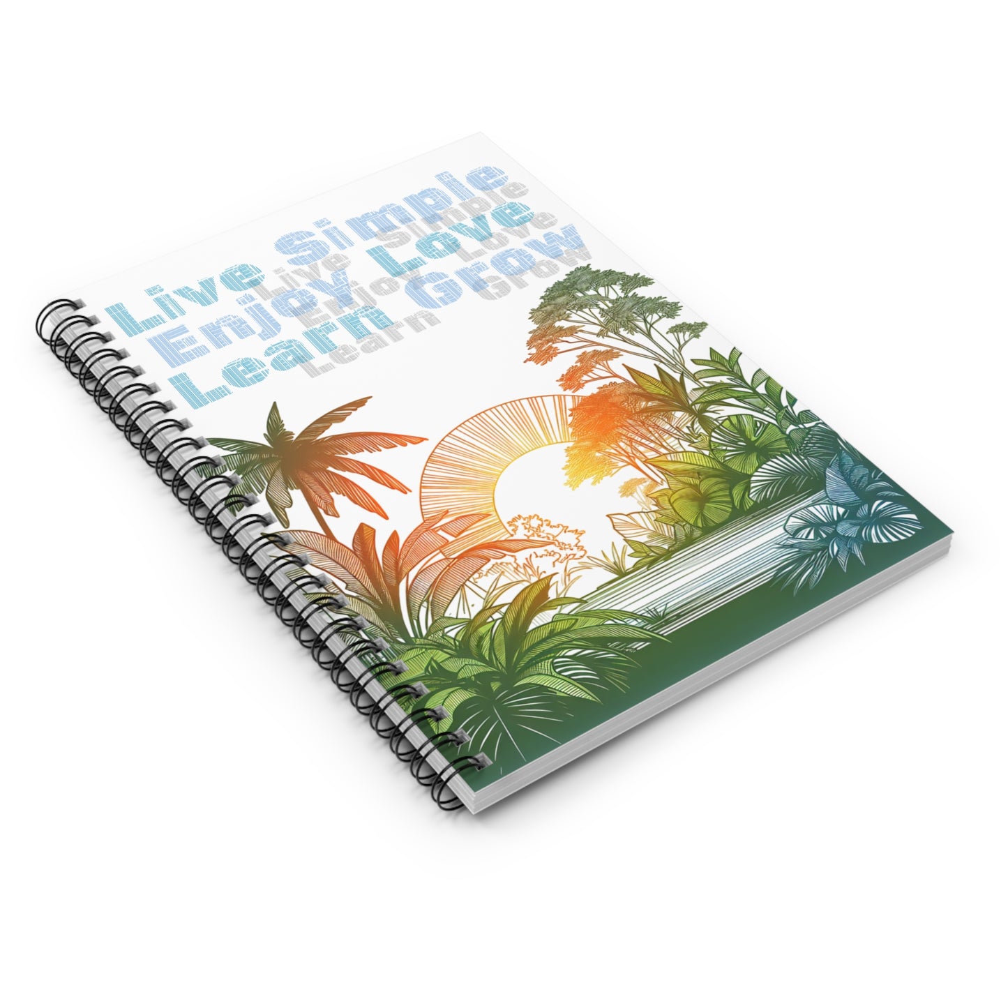 Inspirational Spiral Notebook - Live Simply, Journal, Planner, Gift for Nature Lovers, Eco-Friendly School Supplies
