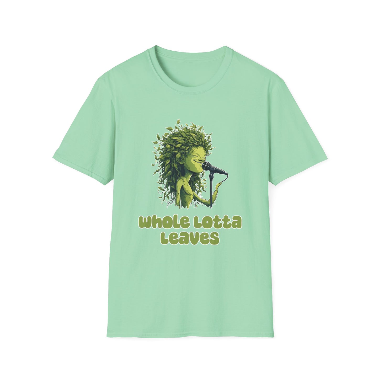 T-Shirt for Plant Lover Tee Led Zeppelin Inspired Singing Sapling Whole Lotta Love Leaves Nature Graphic Shirt Music Fan Gift