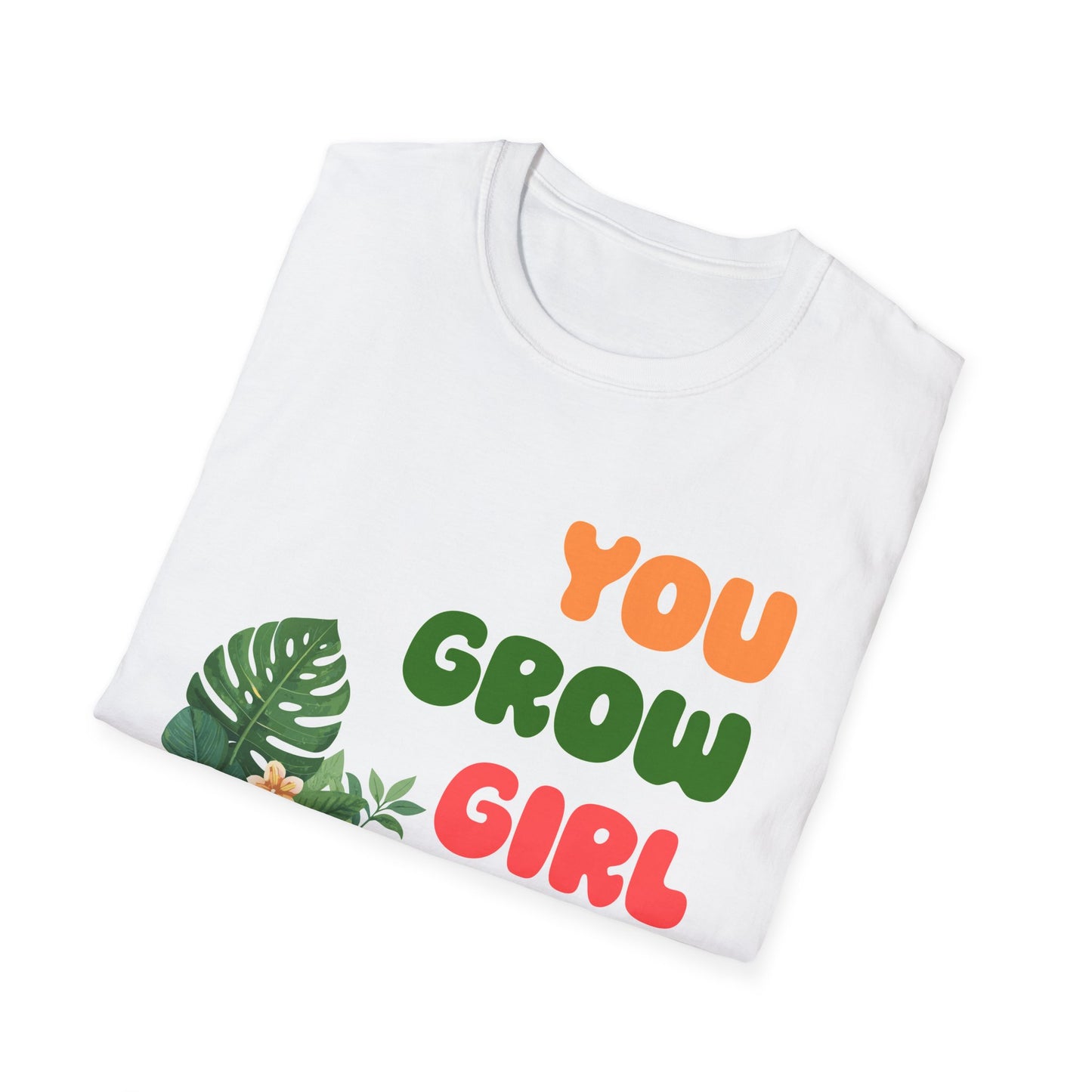 T-Shirt for Plant Lover Tropical Floral Tee Positive Affirmation Shirt Gift for Her Summer Outdoor Wear Garden Lover Shirt You Grow Girl