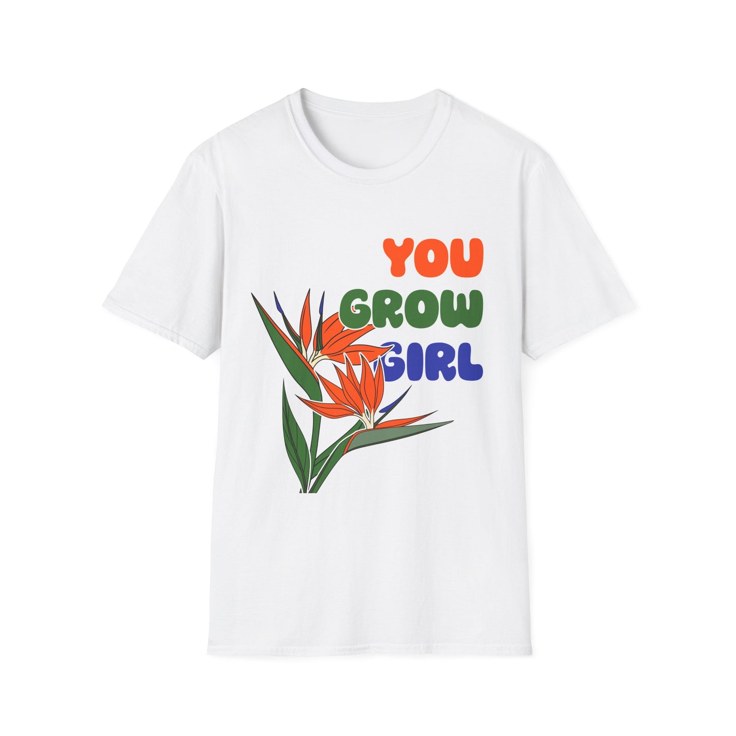 T-Shirt for Plant Lover Tropical Floral Tee Positive Affirmation Shirt Gift for Her Summer Outdoor Wear Garden Lover Shirt You Grow Girl