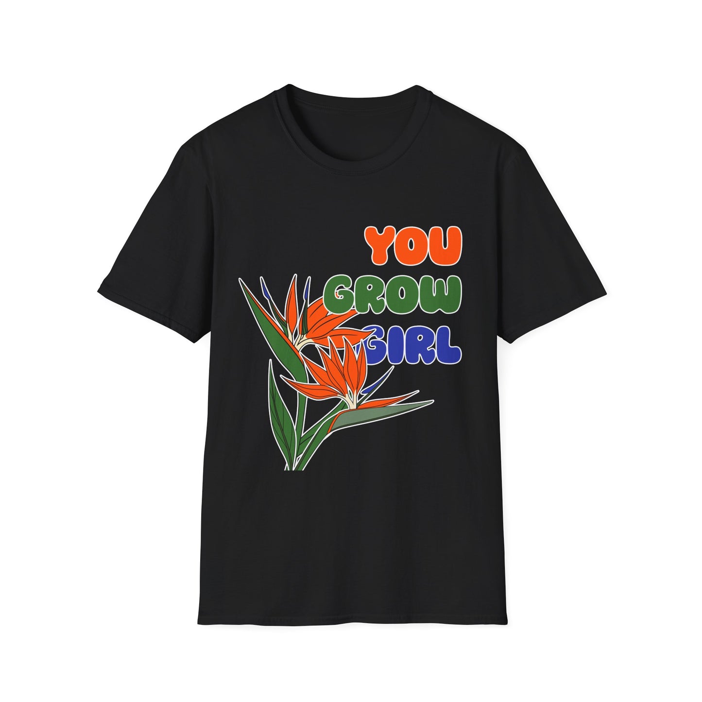 T-Shirt for Plant Lover Tropical Floral Tee Positive Affirmation Shirt Gift for Her Summer Outdoor Wear Garden Lover Shirt You Grow Girl