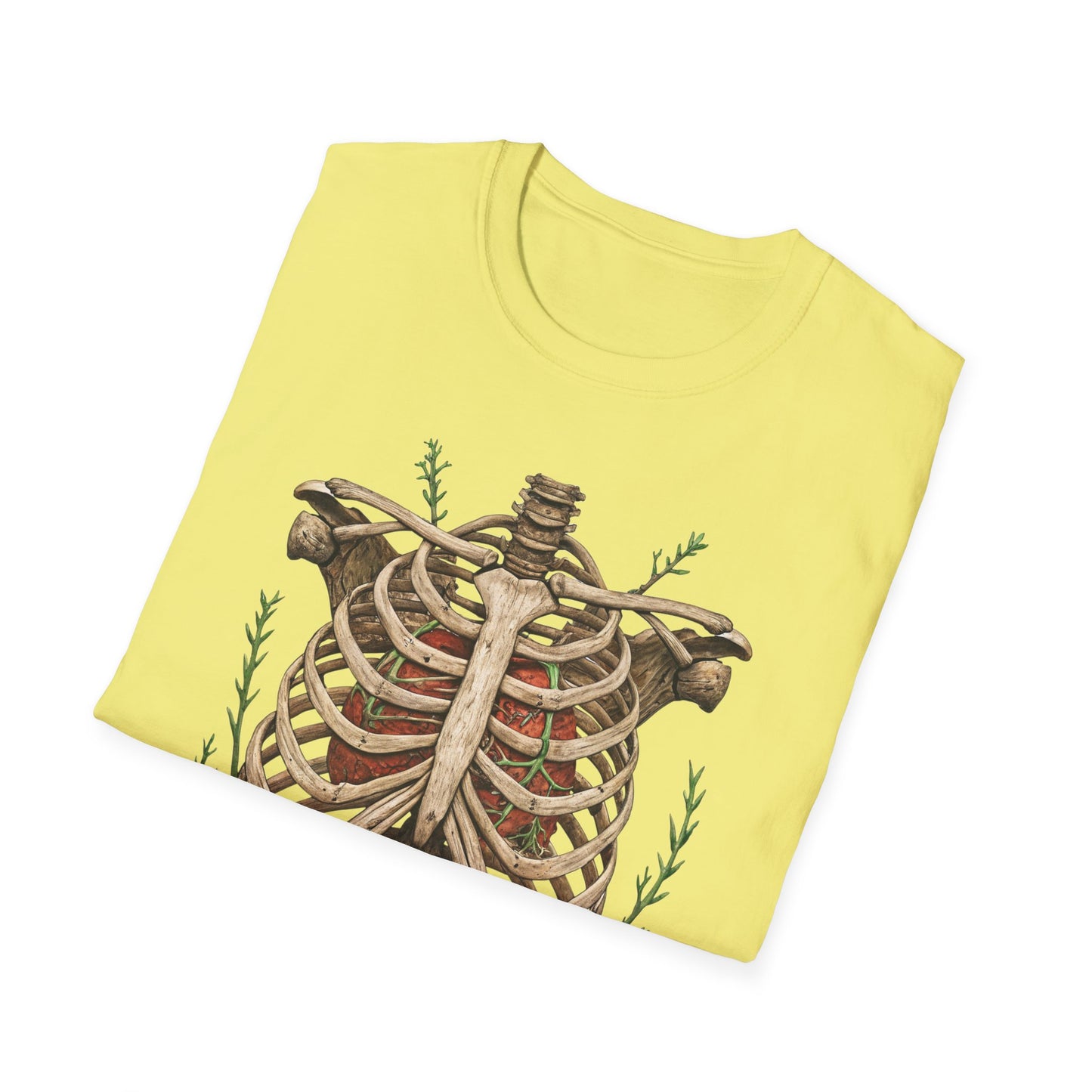 T-Shirt for Plant Lover Shirt Nature Lover Gift Cute Graphic Tee Plant Heart Skeleton Shirt Ribcage