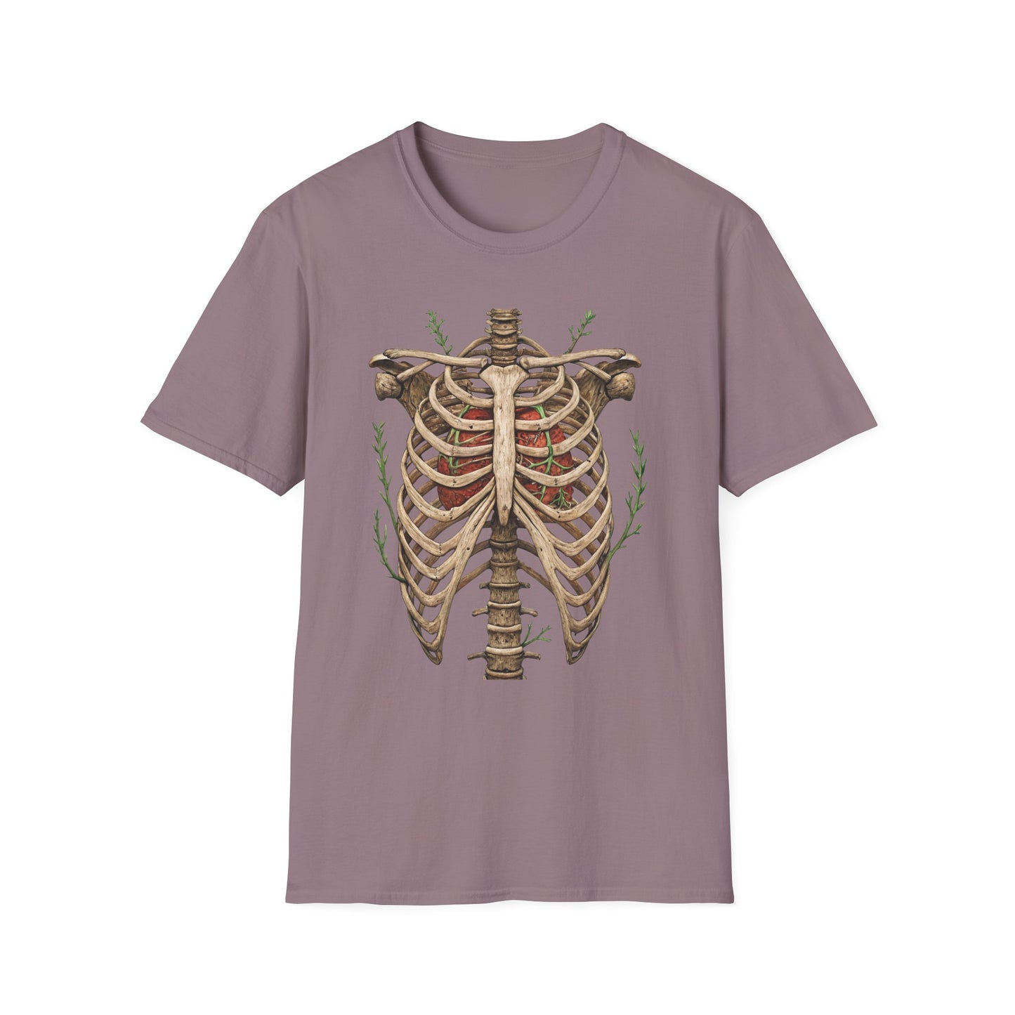T-Shirt for Plant Lover Shirt Nature Lover Gift Cute Graphic Tee Plant Heart Skeleton Shirt Ribcage