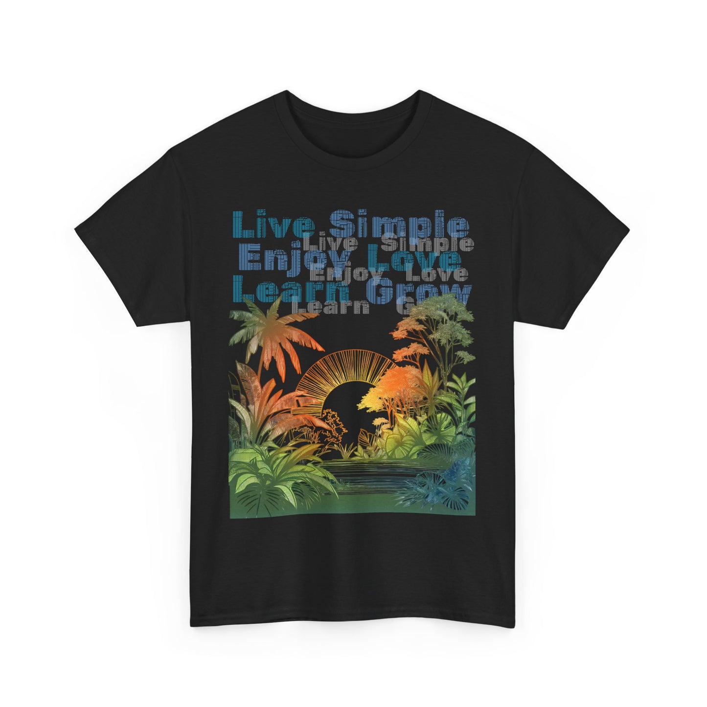Tropical Jungle Unisex Tee Shirt, Live Love Learn Graphic Tee, Nature Lover Summer T-shirt, Plant Lover Gift, Botanical Print Shirt, Earthy