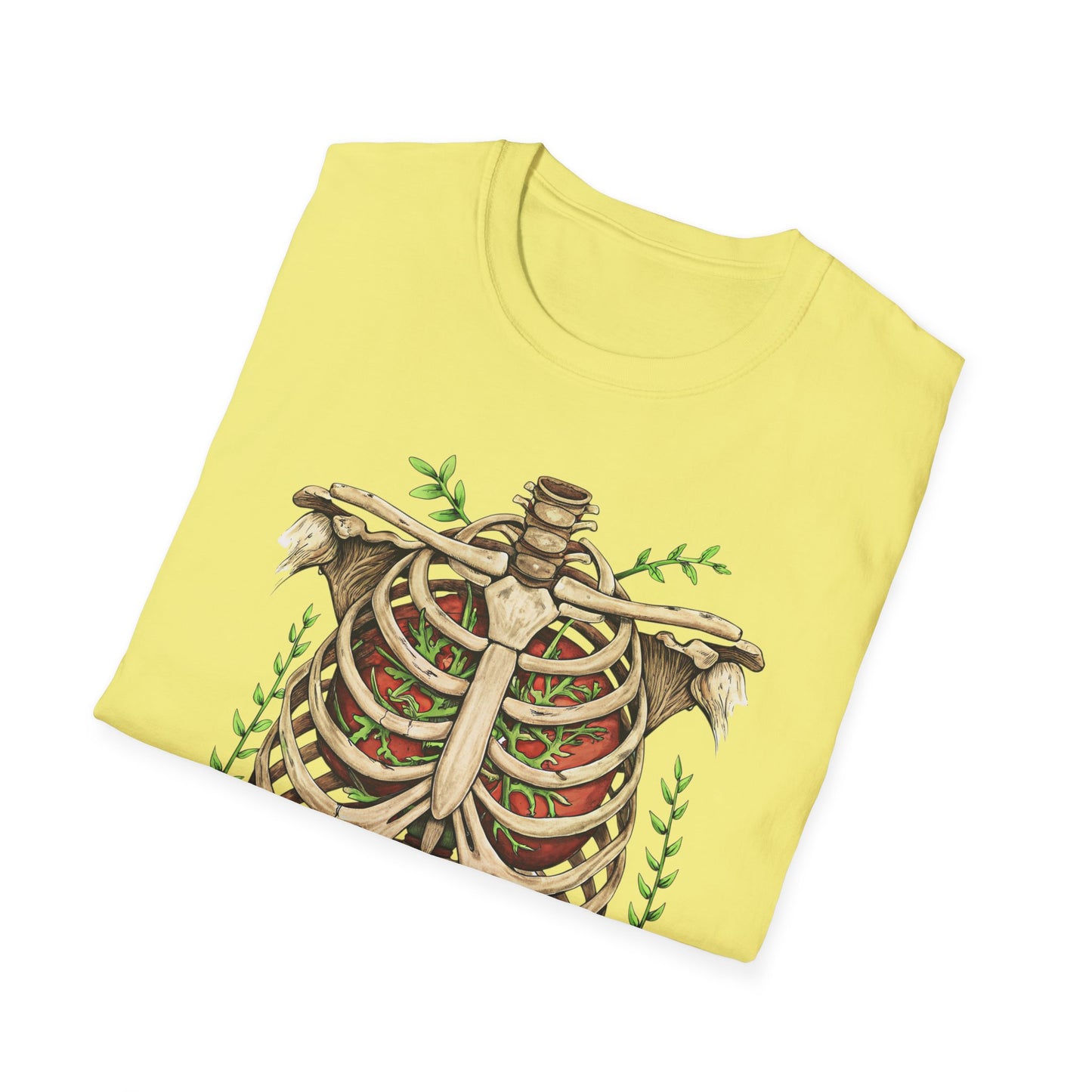 T-Shirt for Plant Lover Shirt Nature Lover Gift Cute Graphic Tee Plant Heart Skeleton Shirt Ribcage