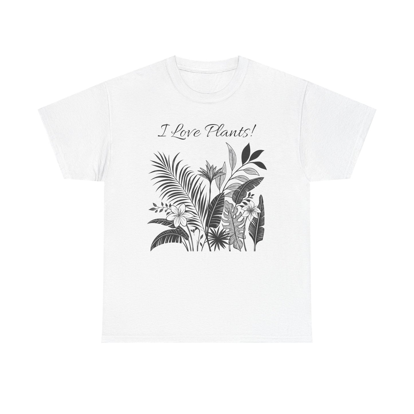 T-Shirt for Plant Lover Tee with Tropical Design Shirt for Plant Mom Gift for Gardening Lover Shirt I Love Plants