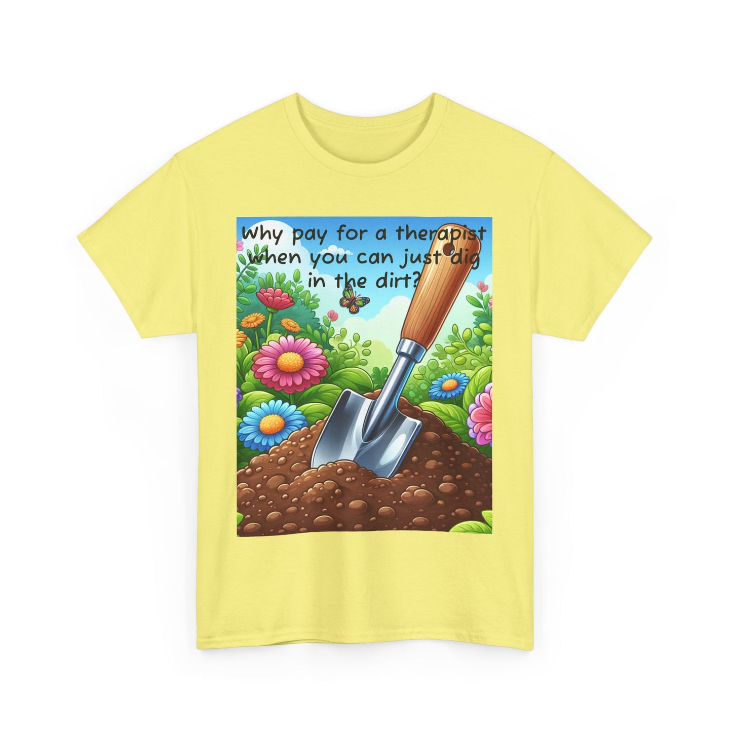 Gardening Therapy Tee, Funny Gardening Shirt, Plant Lover Gift, Unisex Cotton T-Shirt, Nature Lover Humor, Eco-Friendly Apparel